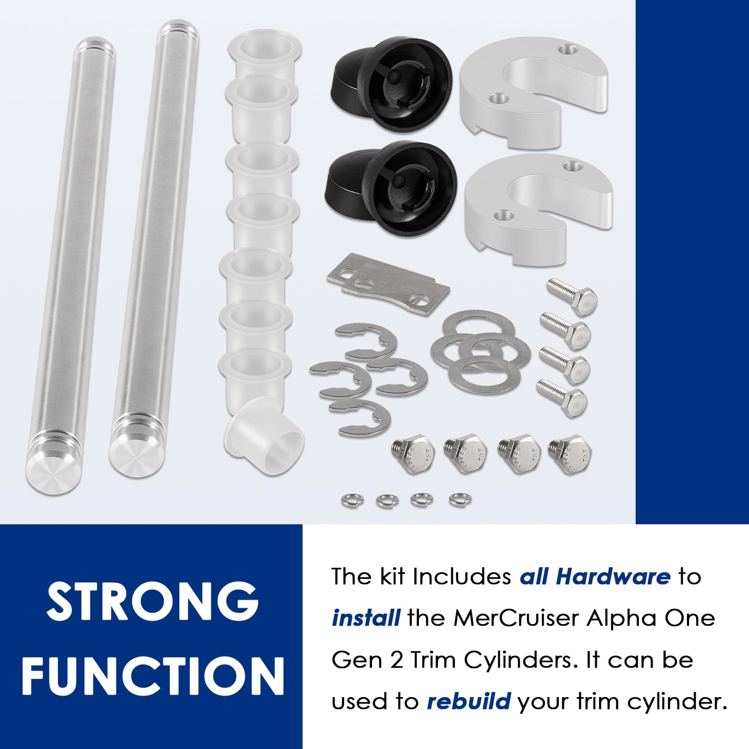 9B-116B Trim Cylinder Pin Cap Bushing Hardware Kit Fit for MerCruiser Alpha 1 Gen 2 Replaces for SEI Marine 9B-116 Mercruiser Al