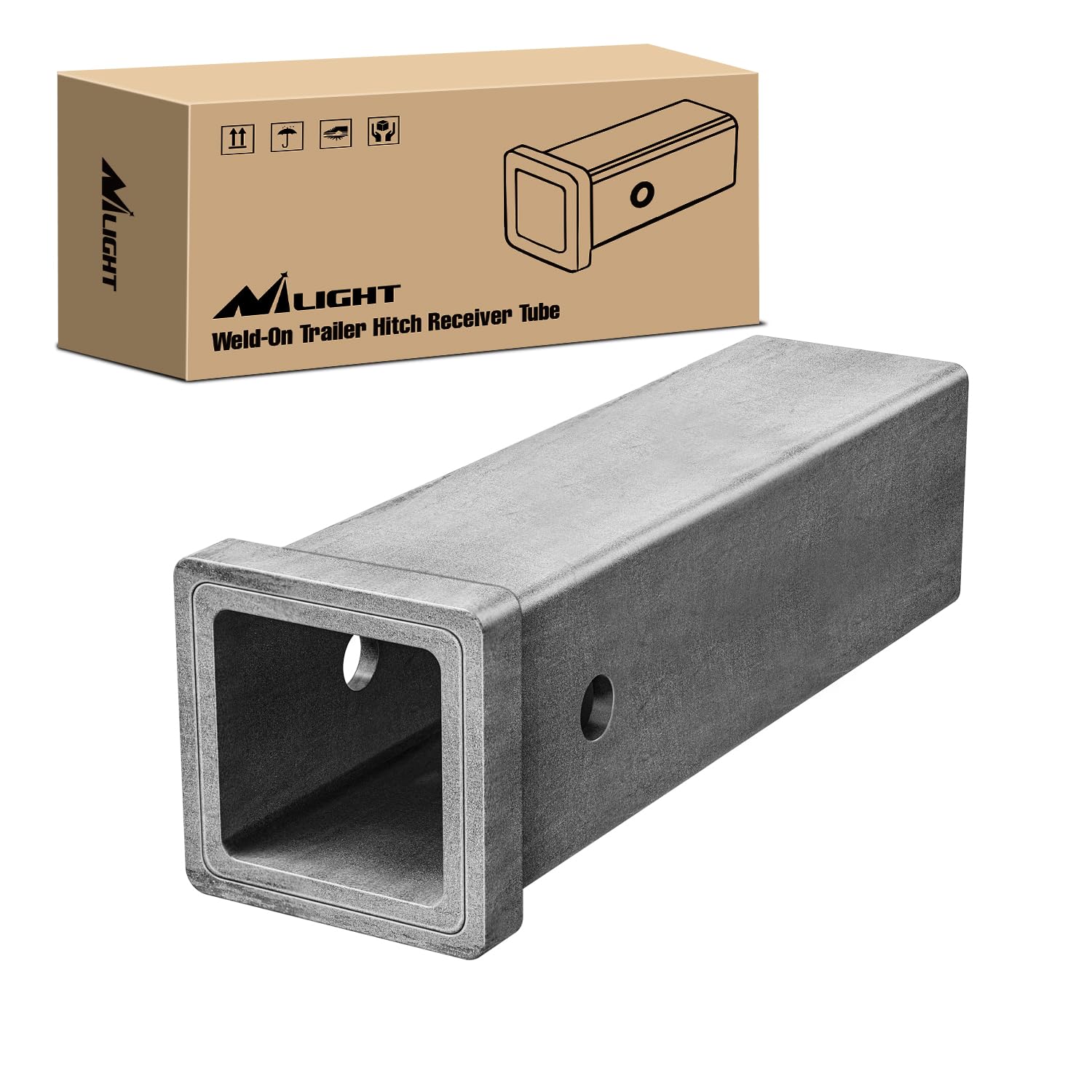 Nilight Hitch Adapter 1-1/4'' X 6'' Combo Bar Trailer Receiver Tube Weld-On Raw Steel Hitch Bar