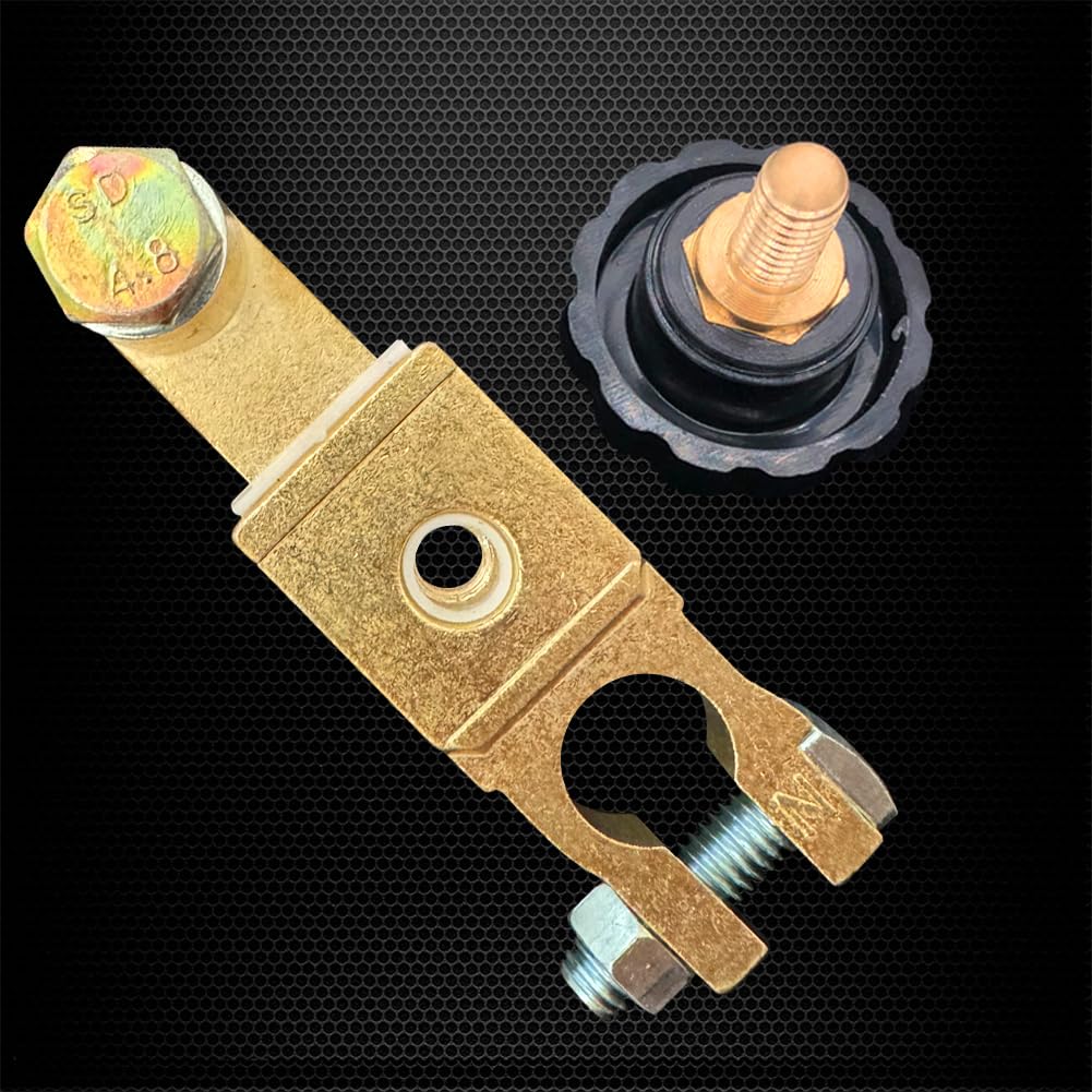 Ampper Top Post Battery Disconnect Switch, Battery Master Switch Isolator W/ M8 Top Bolt For Power Disconnect Cut Off (1 Pack)