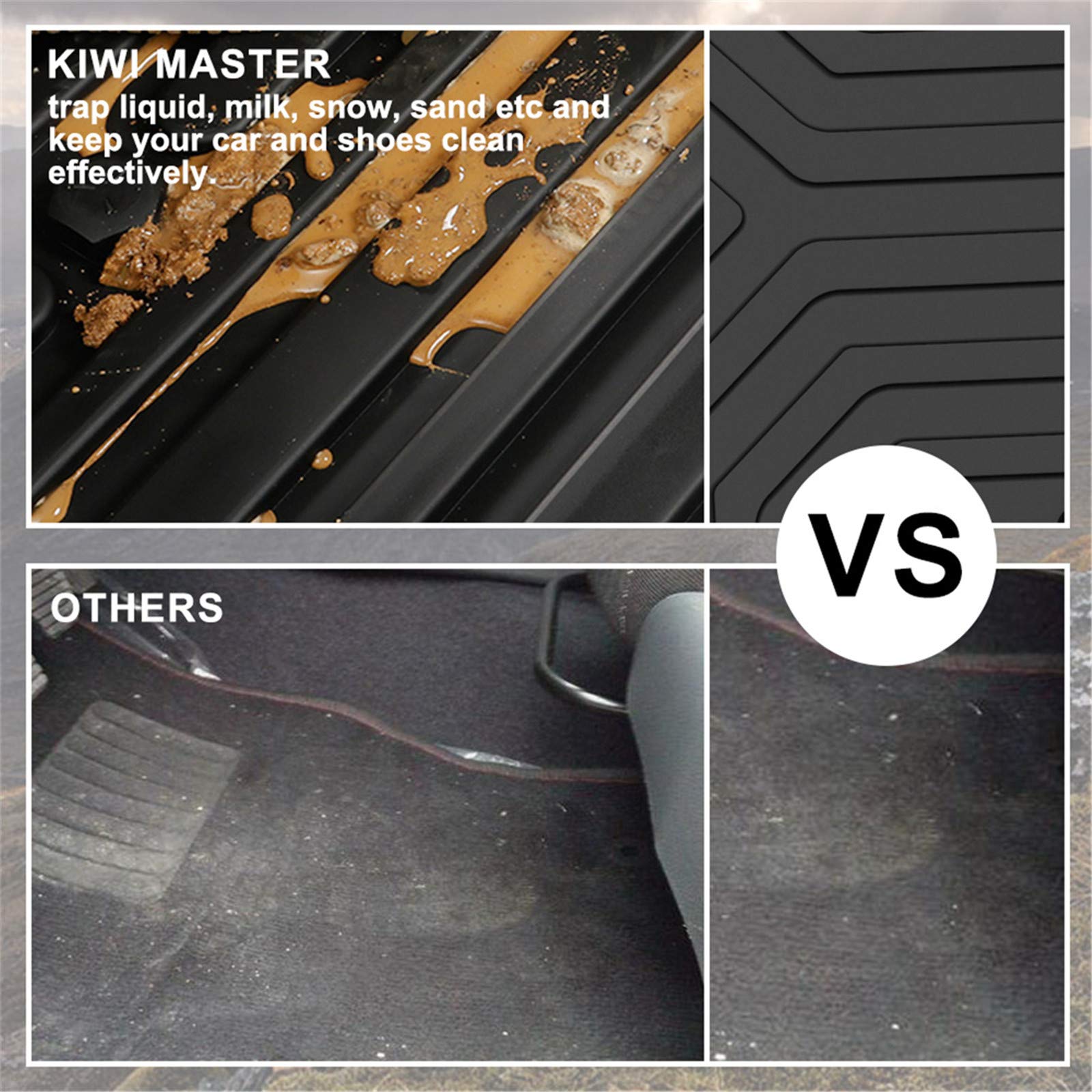 Kiwi Master Floor Mats Compatible For 2011-2023 Dodge Charger Rwd/Chrysler 300 Rwd All Weather Custom Fit Liners