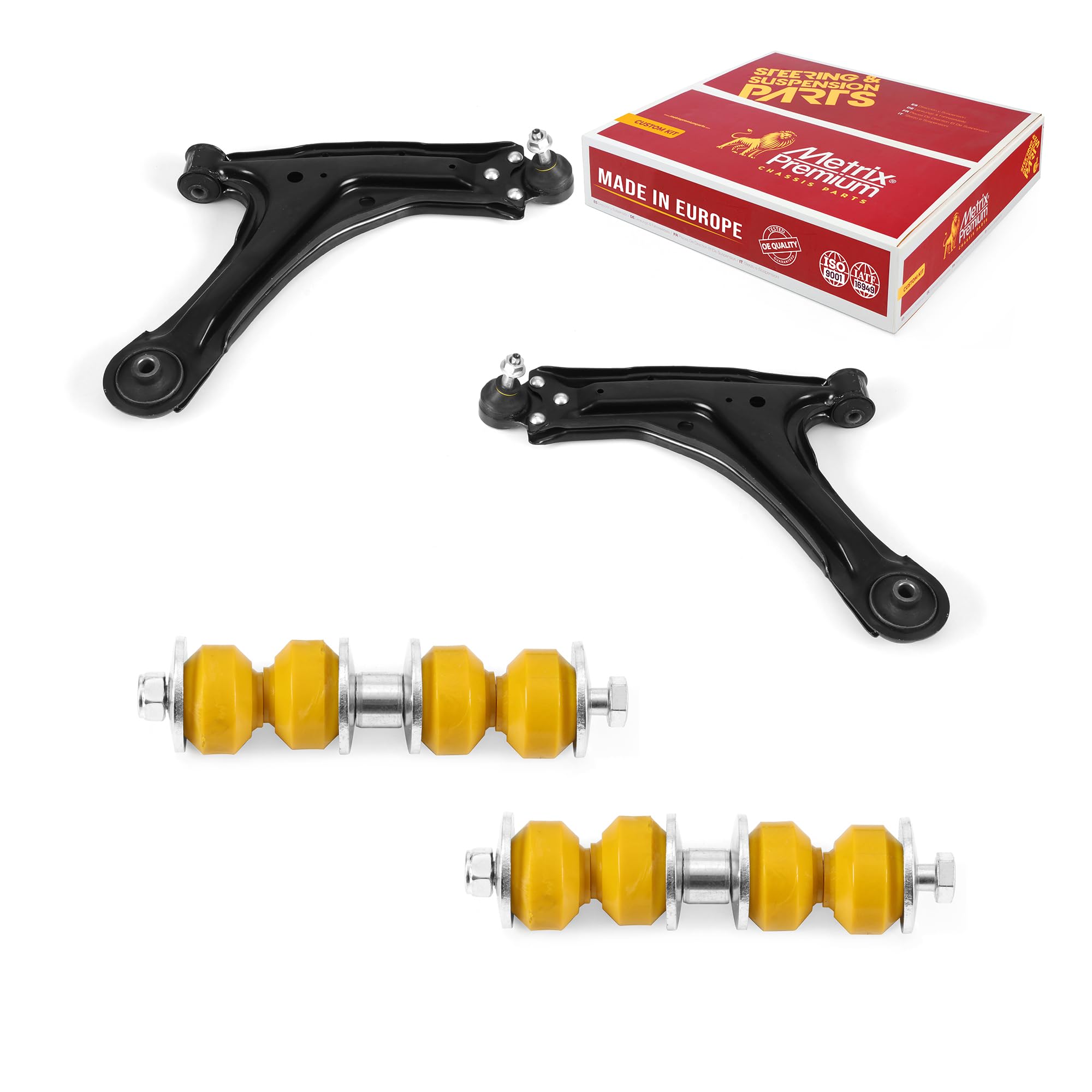 Metrix Premium Chassis Parts - 4 Pc Front L/R Lower Control Arm & Front L/R Sway Bar Stabilizer End Link Kit Fits 04-05 Chevrole