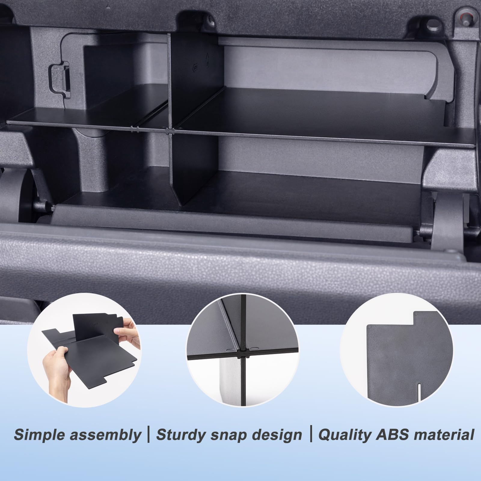 JKCOVER Glove Box Organizer for 2024+ Toyota Tacoma, Plastic Storage Divider, Model JC-TA-24-091