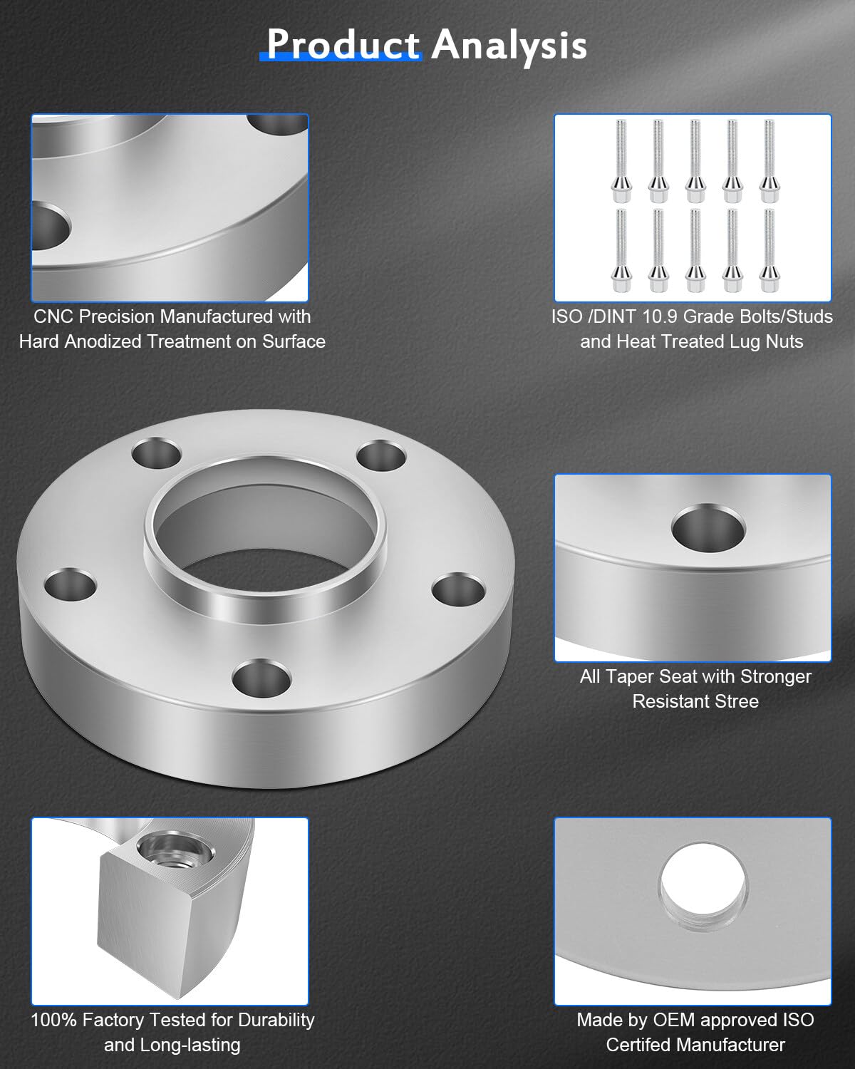 ECCPP 5 Lug 30mm Wheel Spacers 5x120mm to 5x120mm 72.56mm fits for E36 E46 E60 E61 E62 E90 E91-2PCS