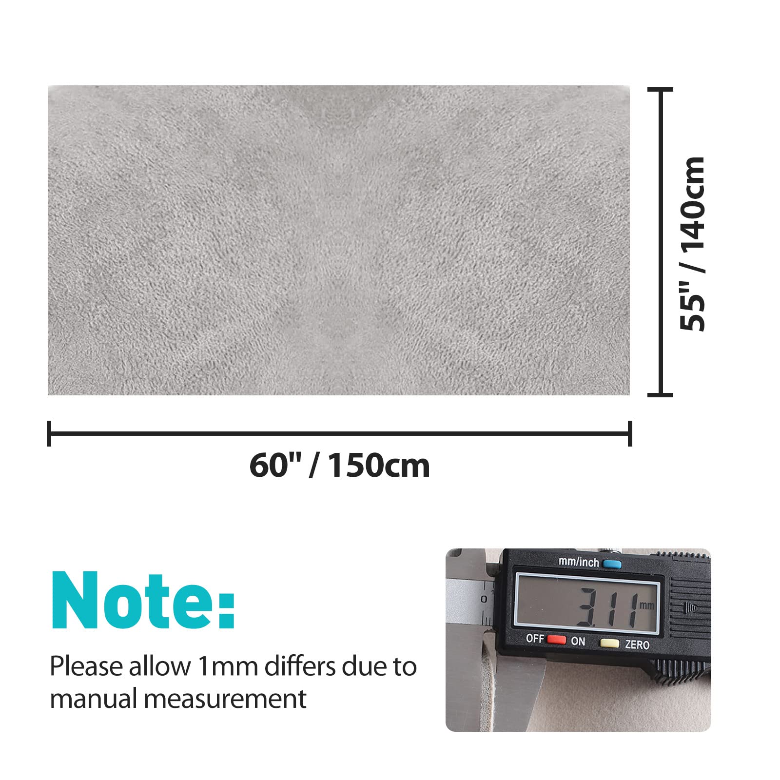 Halero 55“ × 60“ Light Gray Car Suede Headliner Fabric With Foam Backing Material 1/9' 3Mm Automotive Upholstery Liner For Diy Home Car Roof Trim Interior Replacement