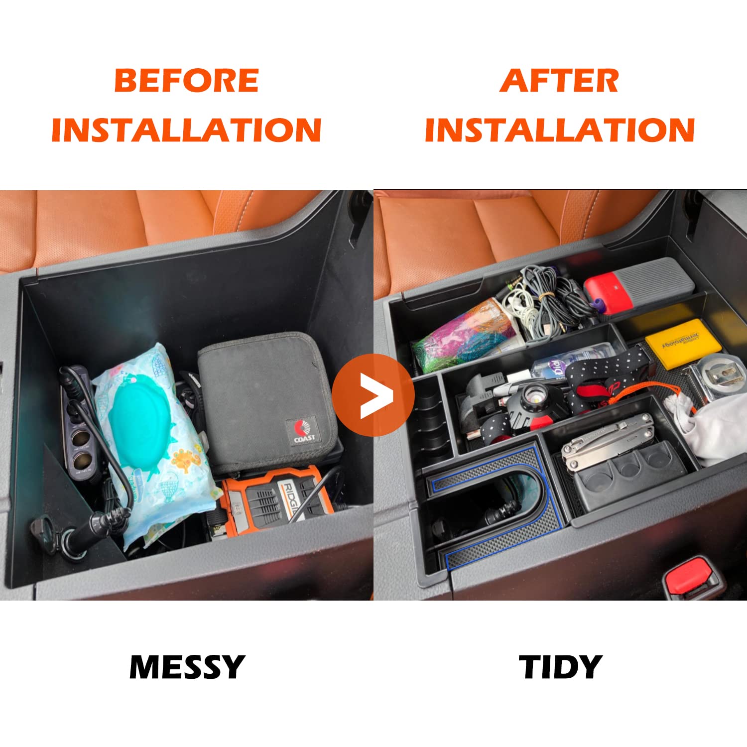 Jojomark Compatible With Toyota Tundra Accessories Center Console Tray Organizer Fits For Toyota Tundra 2014-2020 2021 Insert Ab