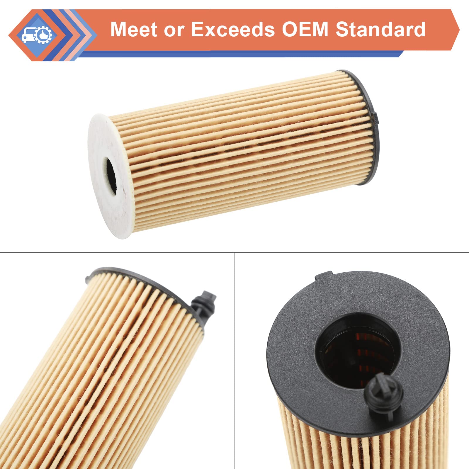 2 Pcs Oil Filter Compatible With 2016-2023 118I 230I 330I 430I 530I 740E X3 X4 Z4 Gr Supra, Replace#Hu6014Z, Hu6014/1Z, 11428575