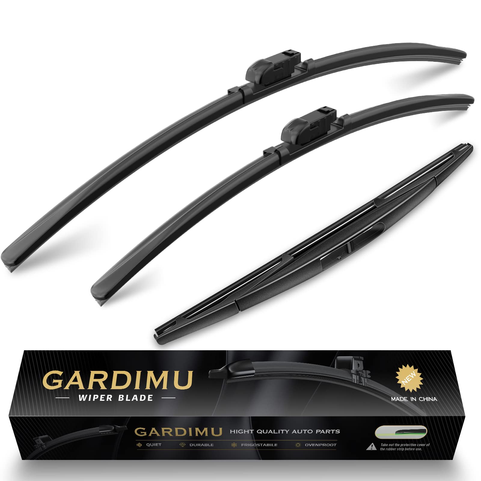 Gardimu Front And Rear Windshield Wiper Blades, 3 Pcs Front And Back Windshield Wipers Blades Replacement For Subaru Forester 20