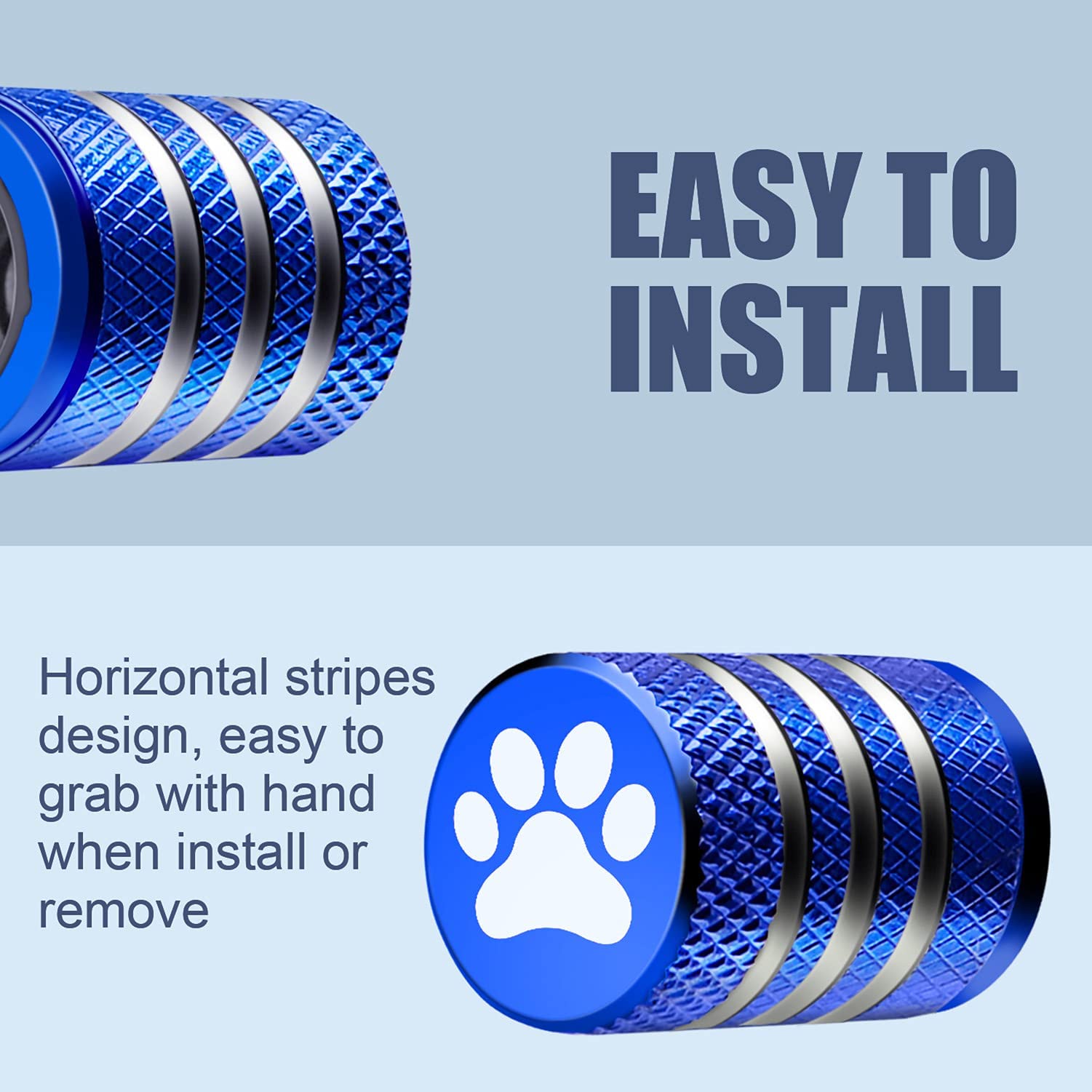 Tire Valve Stem Cap Cover - (12 Pack) Tire Air Caps Metal With Plastic Liner Corrosion Resistant Leak-Proof Cat/Dog Paw For Car Truck Motorcycle Bike