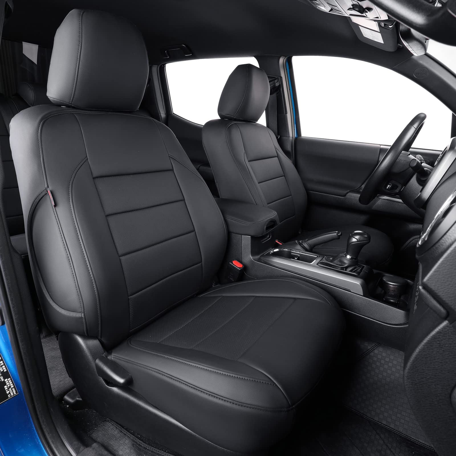 Coverdream Custom Fit Front Seat Covers For Toyota Tacoma Double Cab 2016 2017 2018 2019 2020 2021 2022 2023,Full Coverage Leath