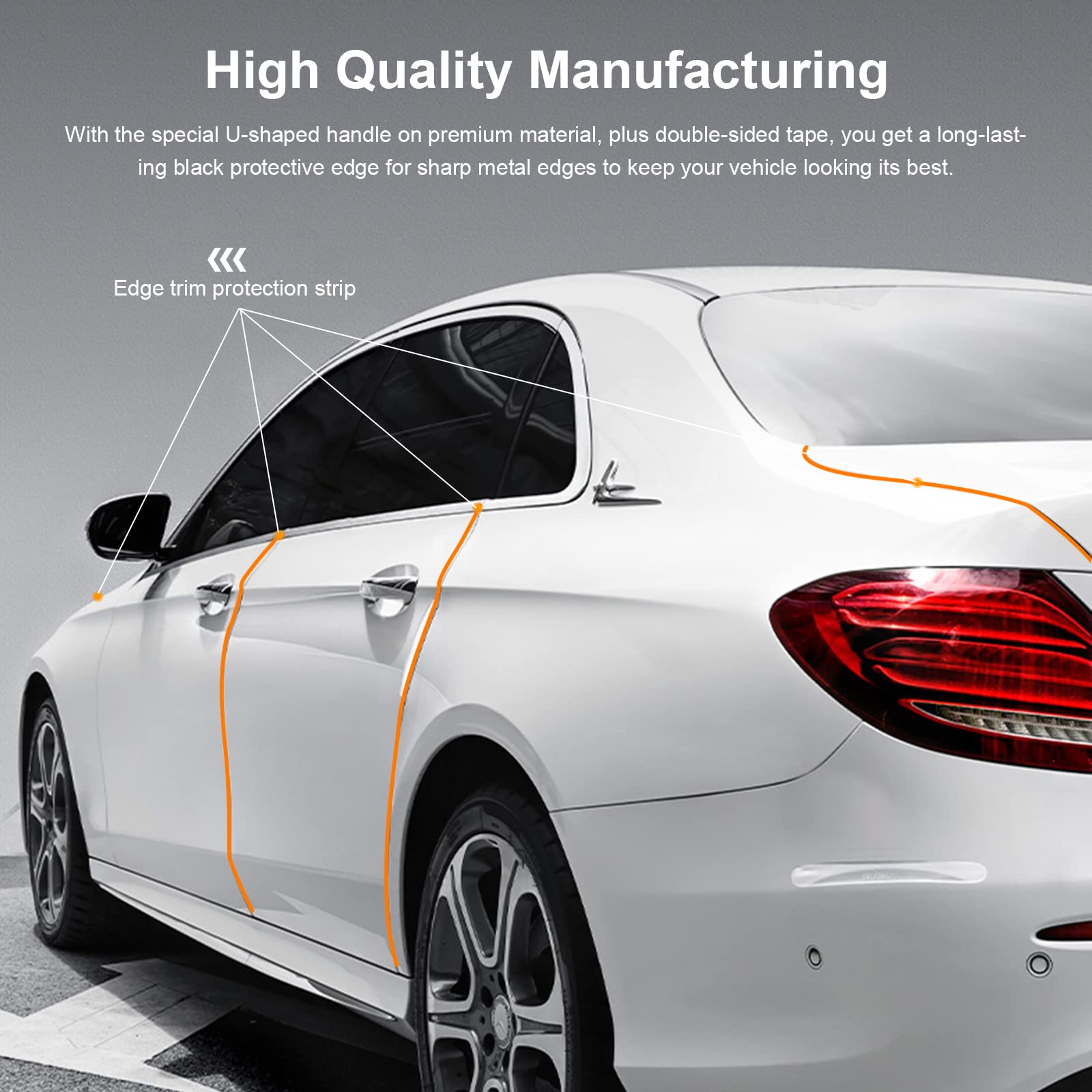 SZKXMJ Rubber U Channel Edge Trim - Self-Adhesive for Car Doors & Corners, 26FT x 0.27in, White