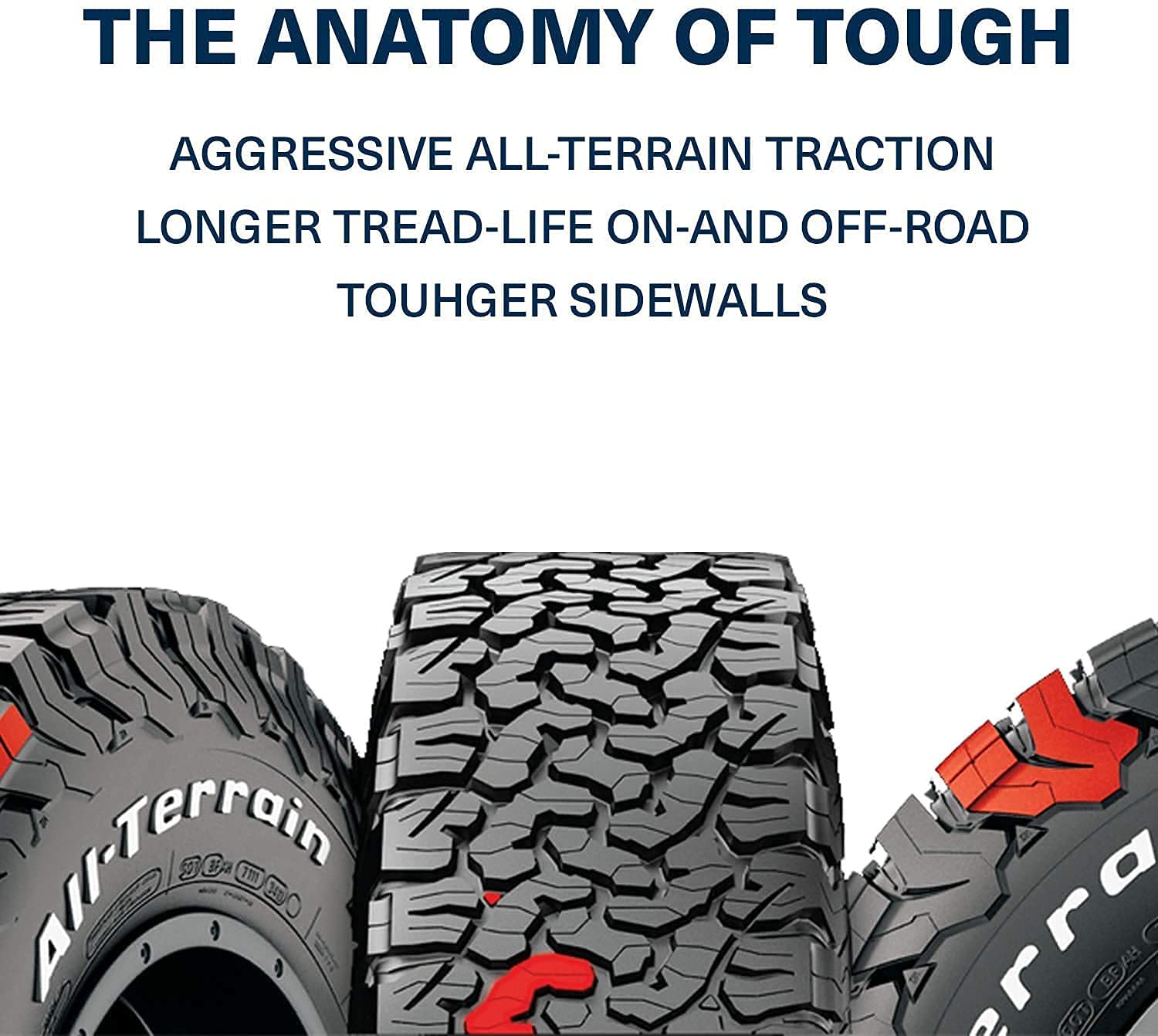 BFGoodrich All Terrain T/A KO2 Radial Tire, LT255/70R17/E, for Light Trucks & SUVs, Durable Rubber, Model 37495