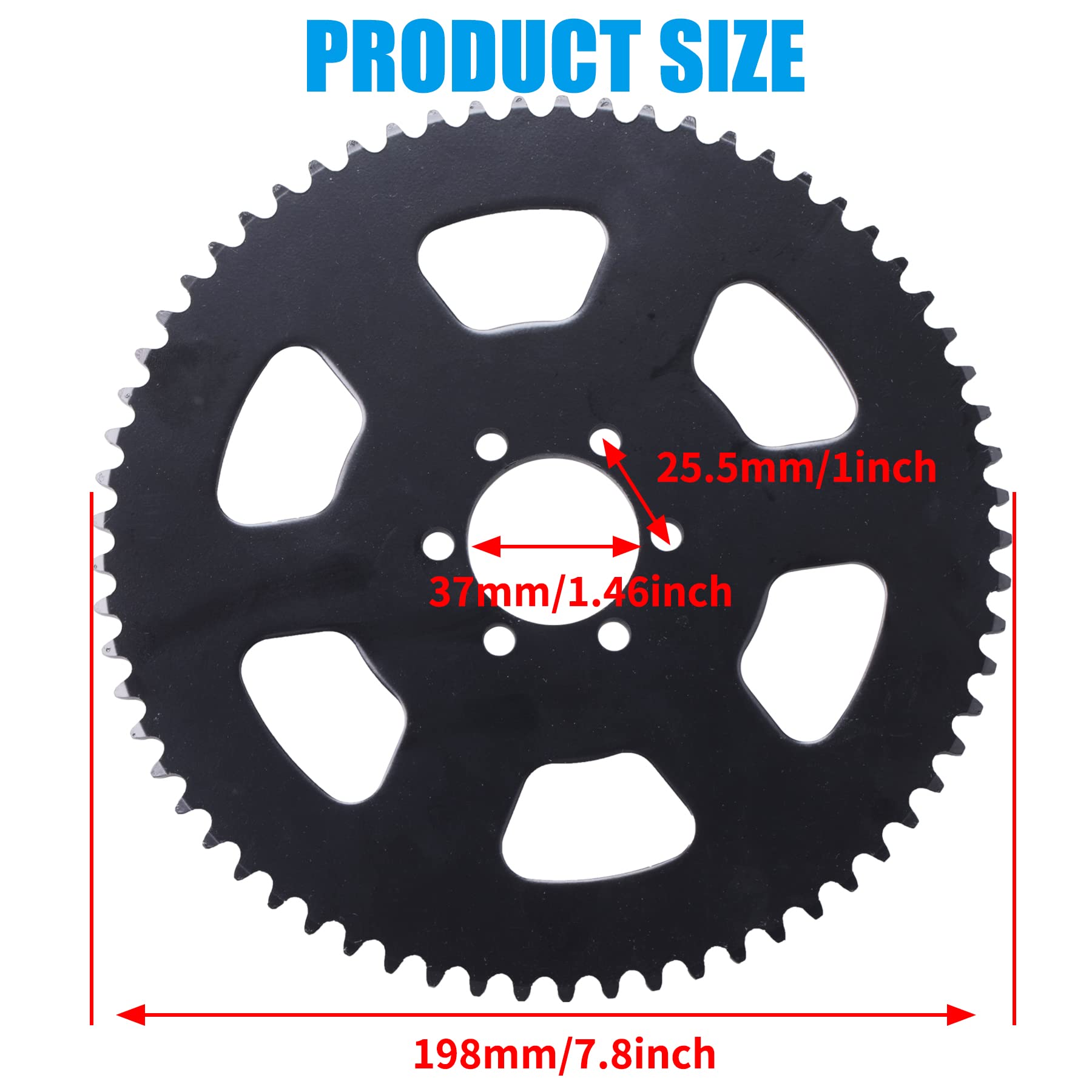 JINGKE 65 Teeth #35 Chain Rear Sprocket Compatible with 100cc 98cc 97cc 2.5hp Coleman CT100U Trail CK100 CC100X Baja Doodle Bug