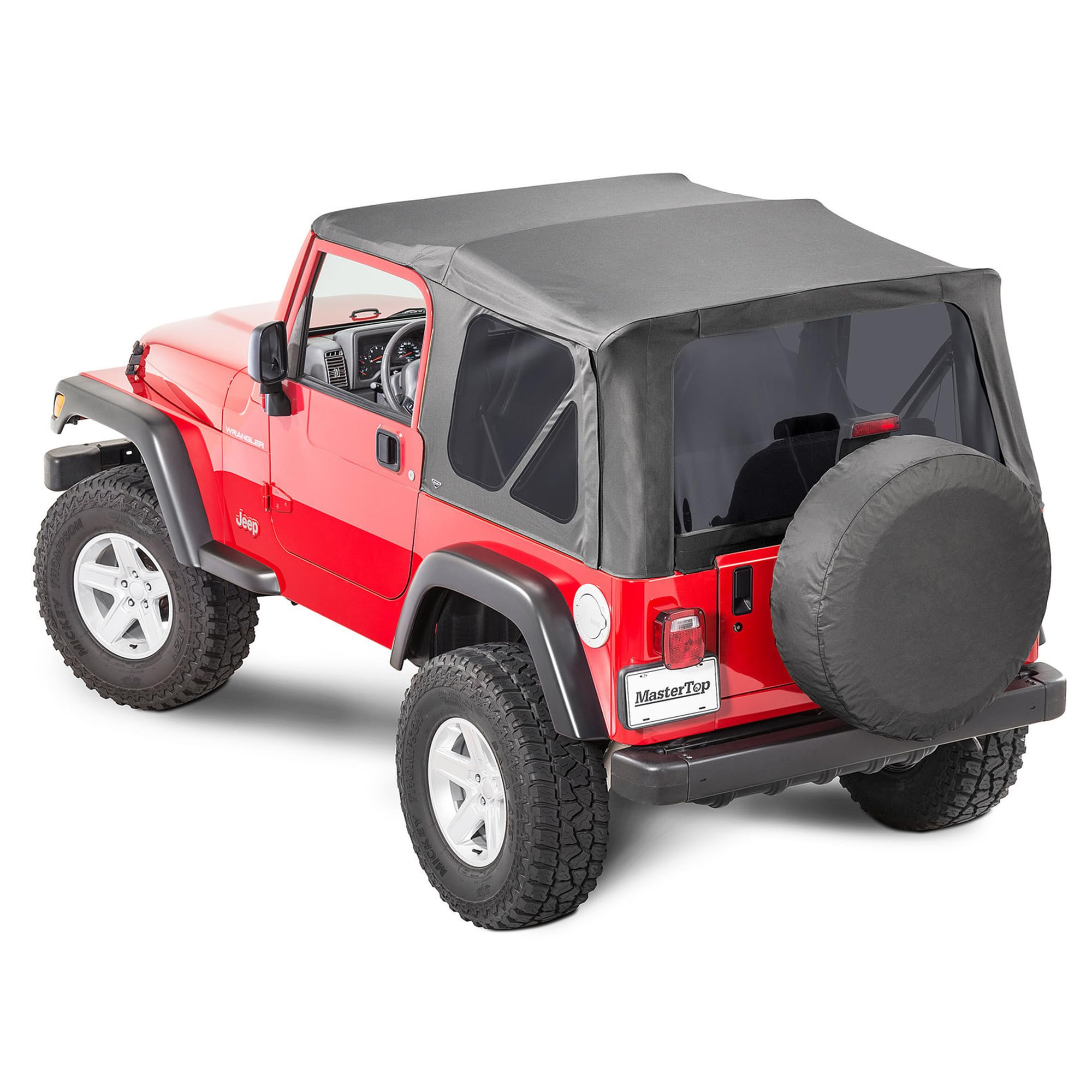MasterTop Replacement Soft Top Fabric - Fits Jeep Wrangler TJ 1997-2006 - Jeep TJ Soft Top with Removeable Side Quarter & Rear W