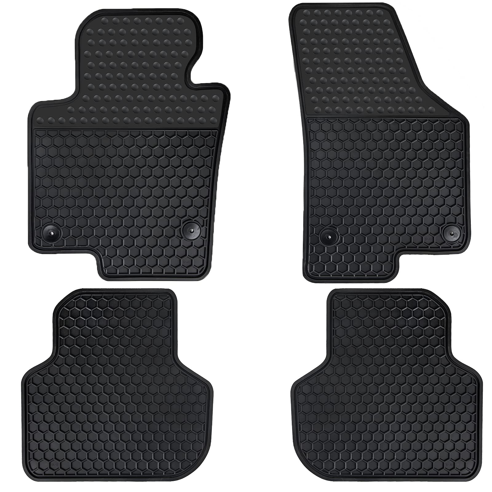Matericuo Car Floor Mats Custom Fit For Volkswagen Vw Jetta 2010-2018 Sedan Full Black Rubber Auto Liner Mats All Weather Protec
