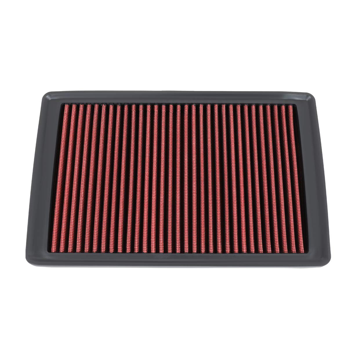 DNA Motoring AFPN-207-RD Washable Drop In Panel Air Filter Enhance Engine Performance Power & Acceleration Improve [Compatible w