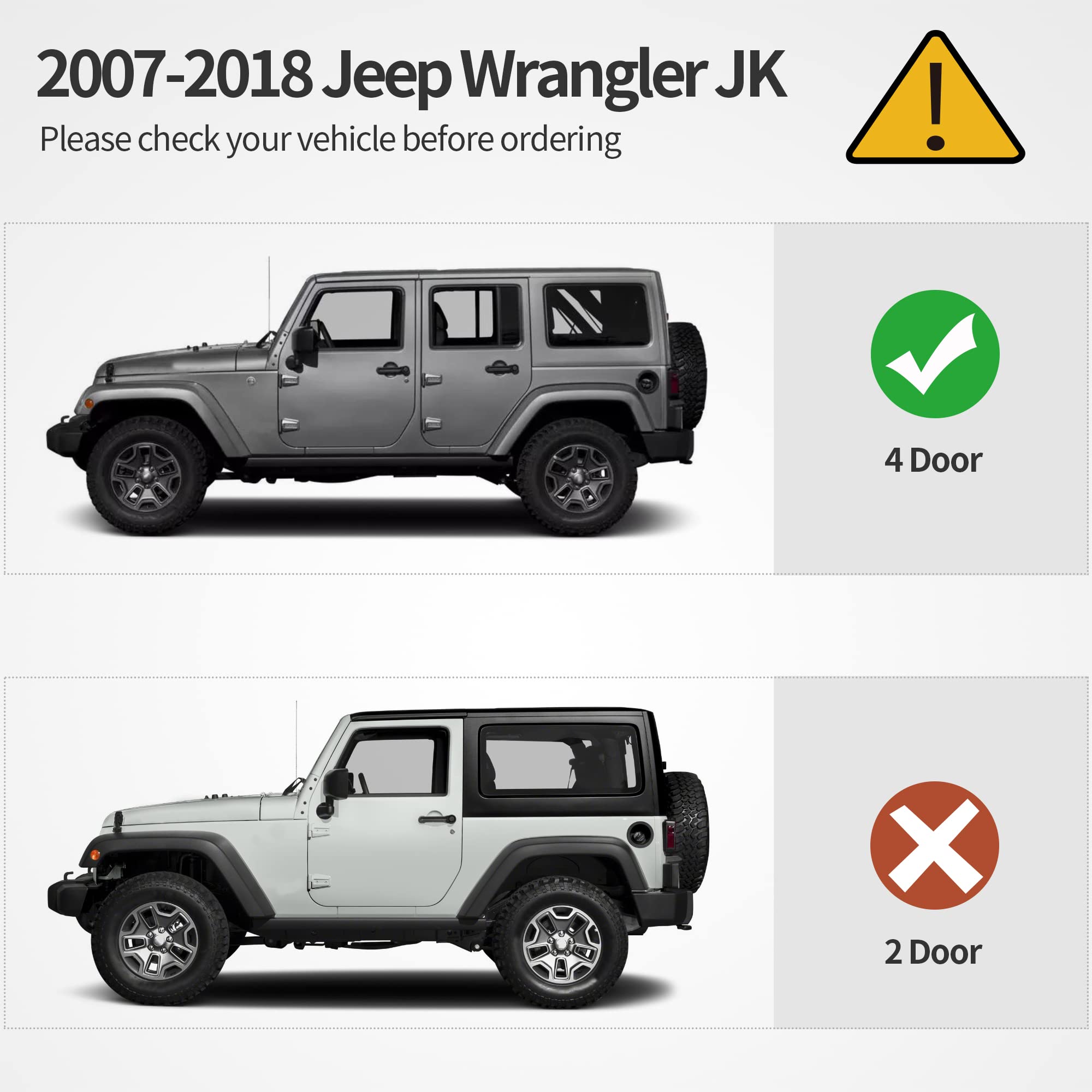 Oedro 6 Inch Running Boards, Drop Side Steps Compatible With 2007-2018 Jeep Wrangler Jk Unlimited 4 Door, Steel Nerf Bar With Si