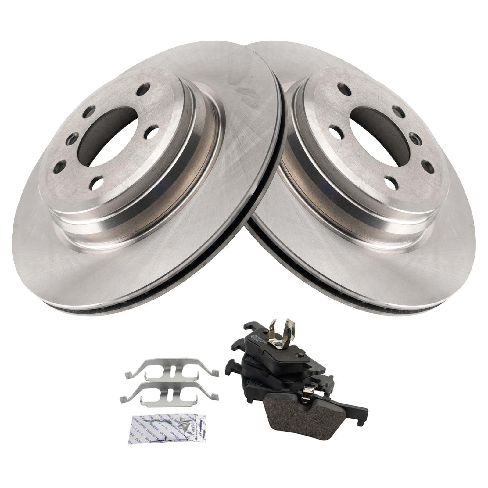 Trq Rear Ceramic Brake Pad & Rotor Kit Compatible With Bmw 440 430 328 Xdrive