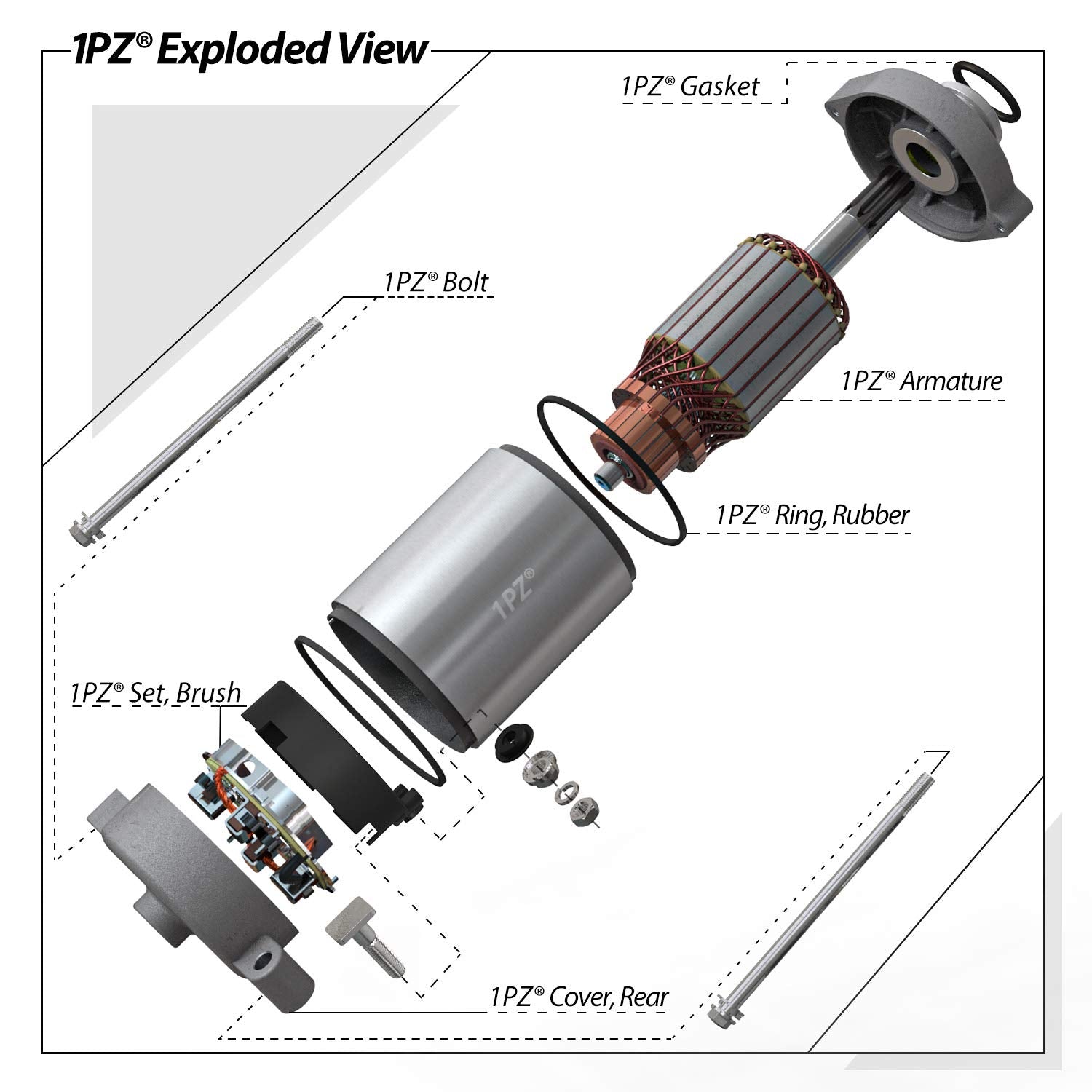 1PZ YM6-ST1 Starter Motor Replacement for Yamaha Grizzly YFM 600 660 1998-2007 Rhino 450 660 Kodiak 400 Wolverine Nordik NK 500