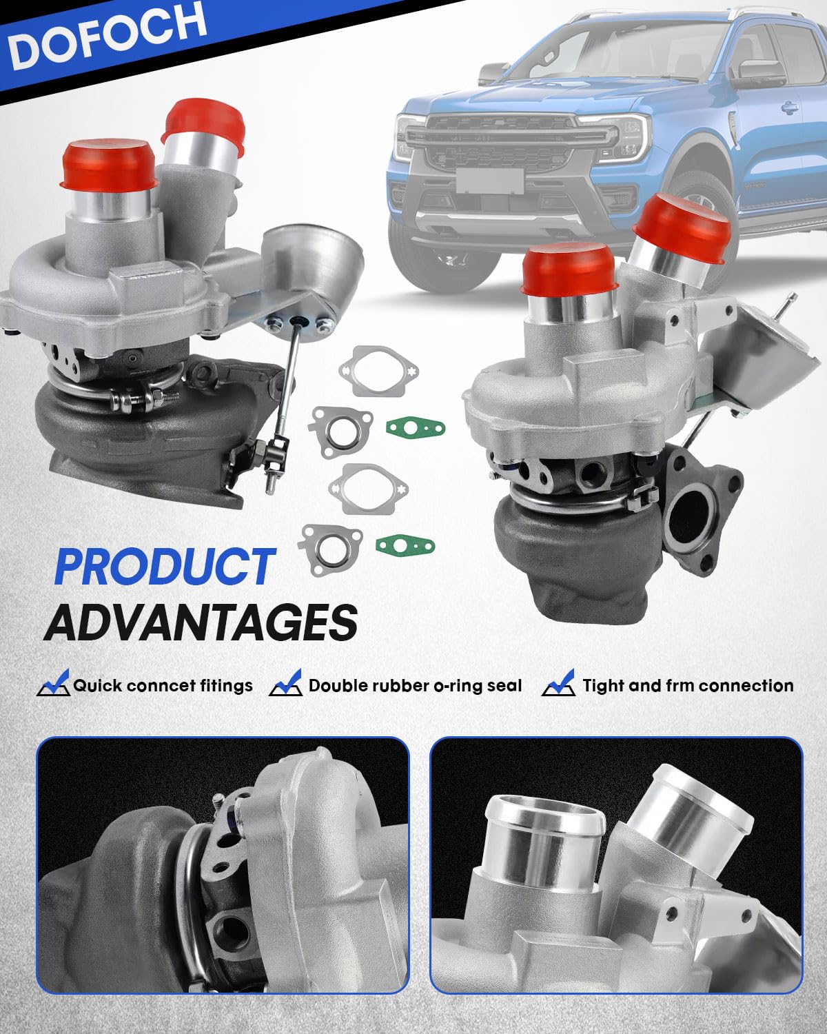DOFOCH Left & Right Twin Turbocharger for 2013-2016 Ford F150 F-150 V6 3.5L, for 2015-2016 Expedition 3.5L, for 2015-2016 Ford T