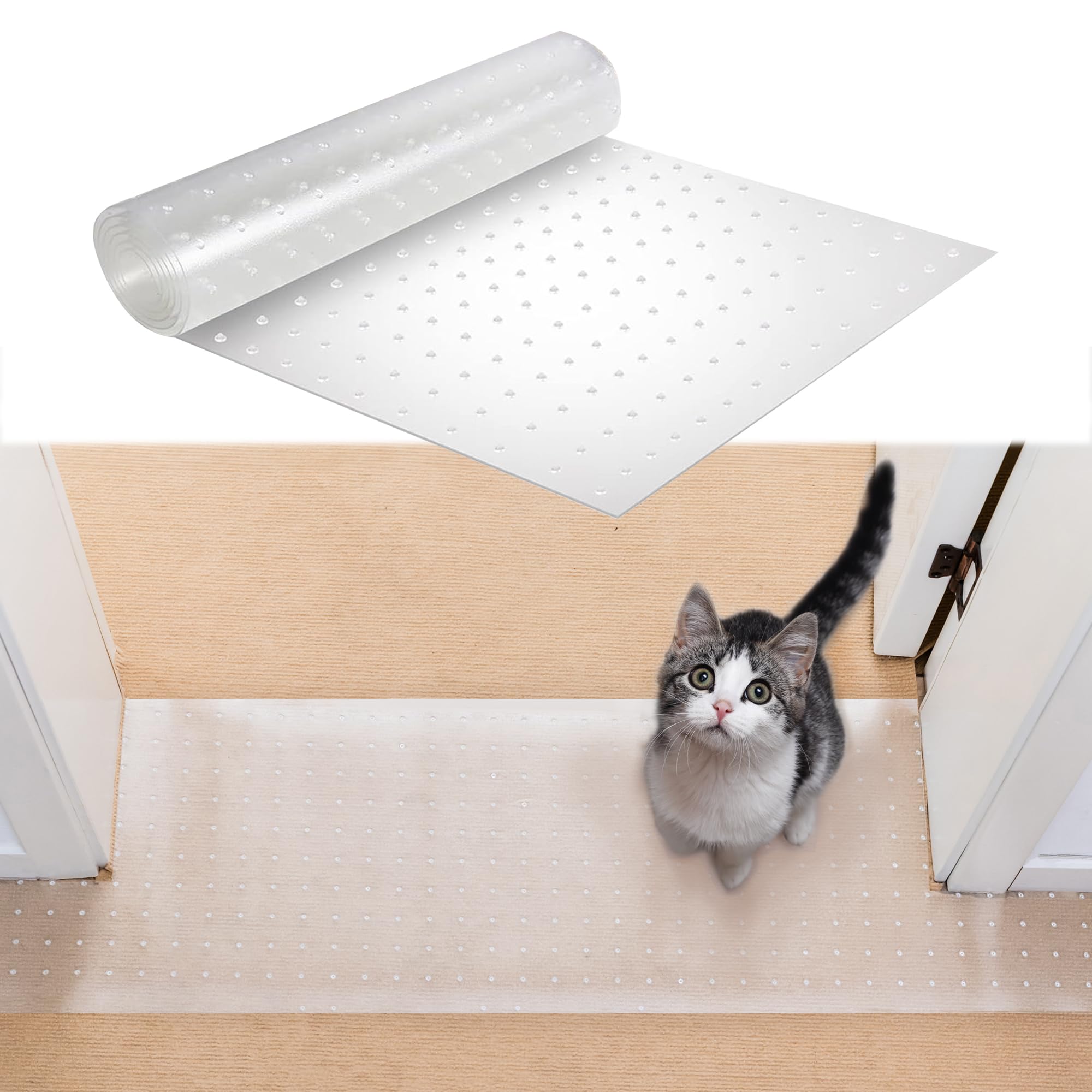 Panther Armor Scratch-Proof Carpet Protector For Pets, For Doorways, Anti-Slip, Customizable Fit, Heavy Duty, 3.6Ft, Cat Carpet