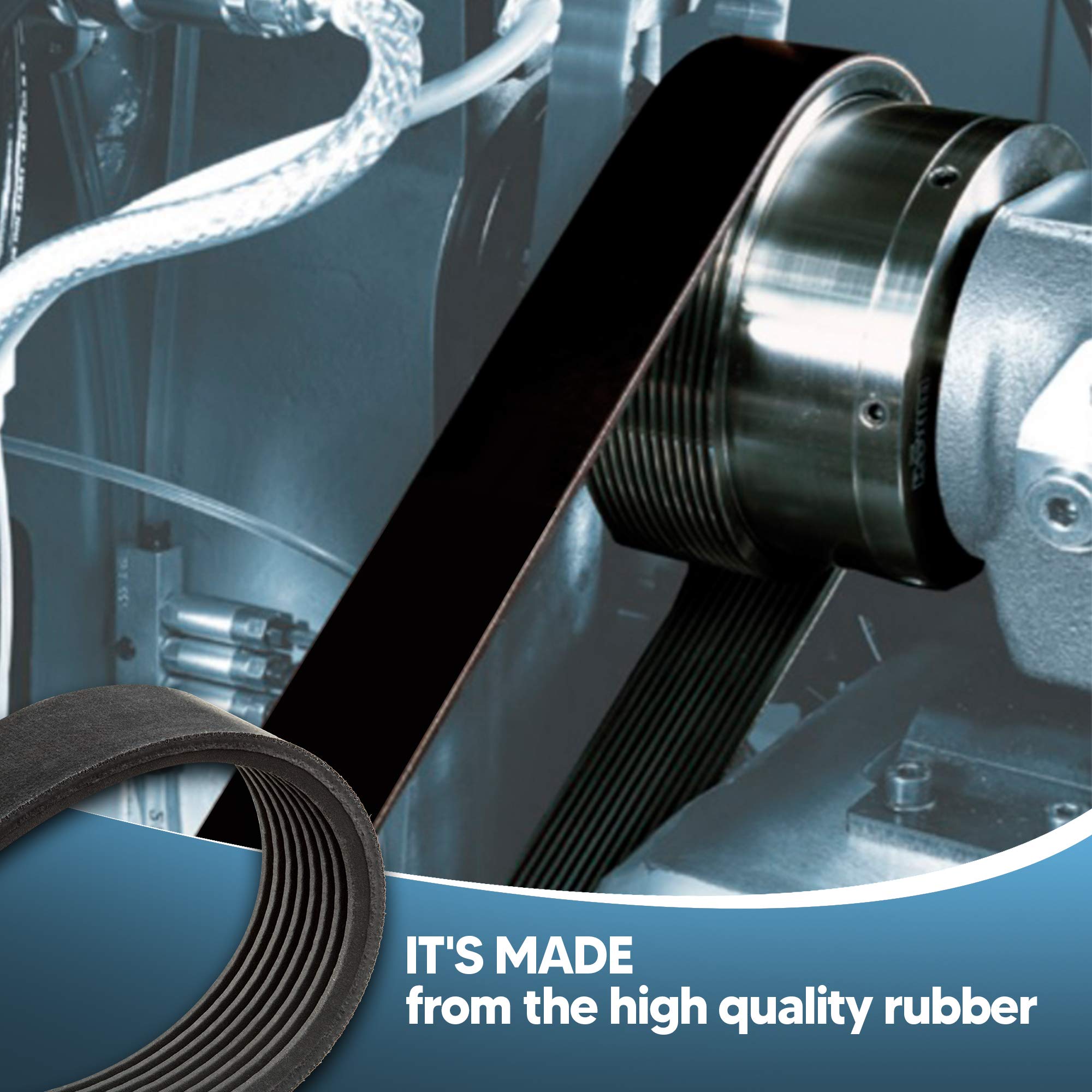 DNLK Drive Belts for Delta LA200 Lathe - 2 Rubber Belts, Made in USA
