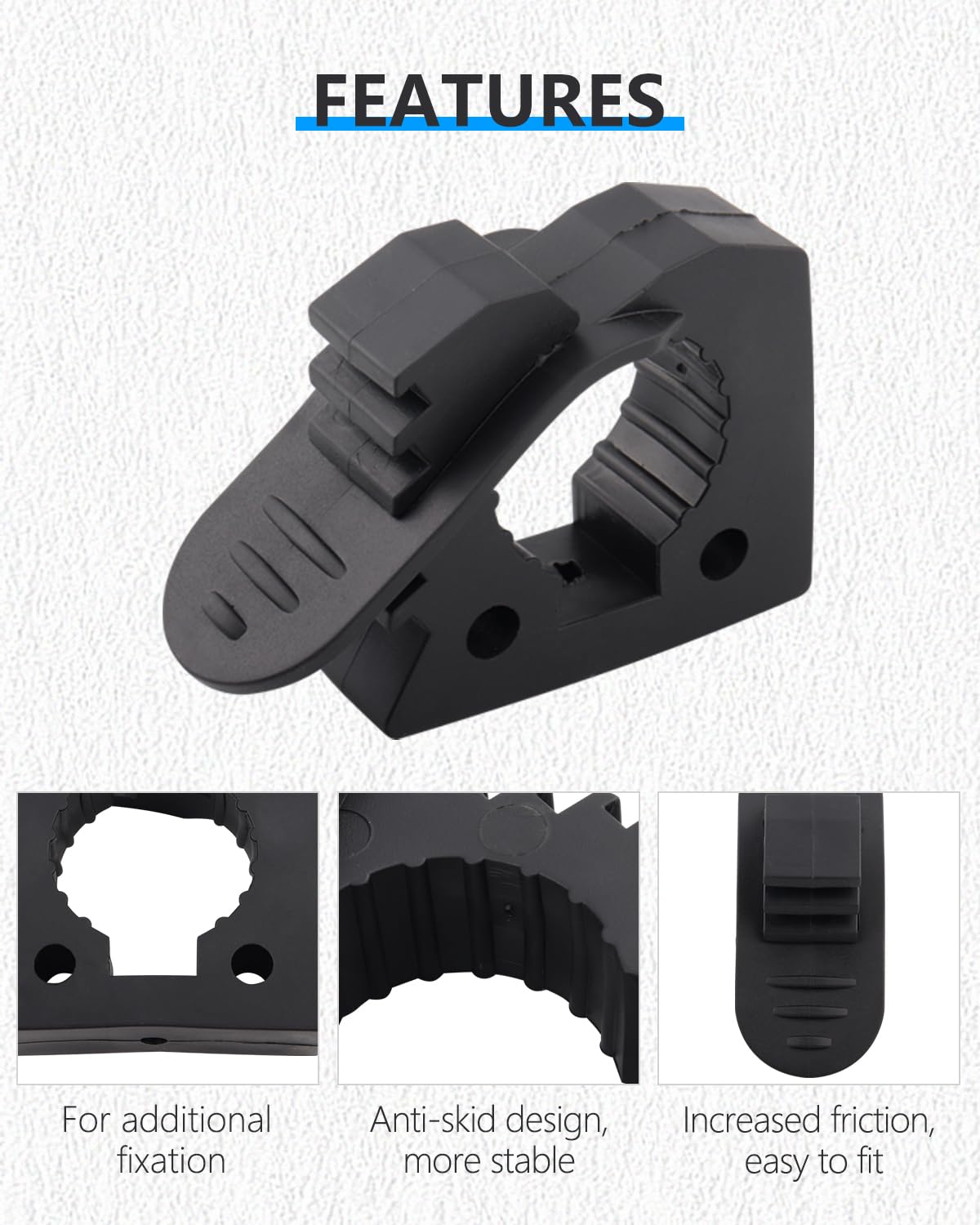 Shovel Mount for Roof Rack Rubber Clamp Mounting Kit, Shovel Holder Clamp Wall Mount Kit Car Accessories for Roof Rack, Boats, M