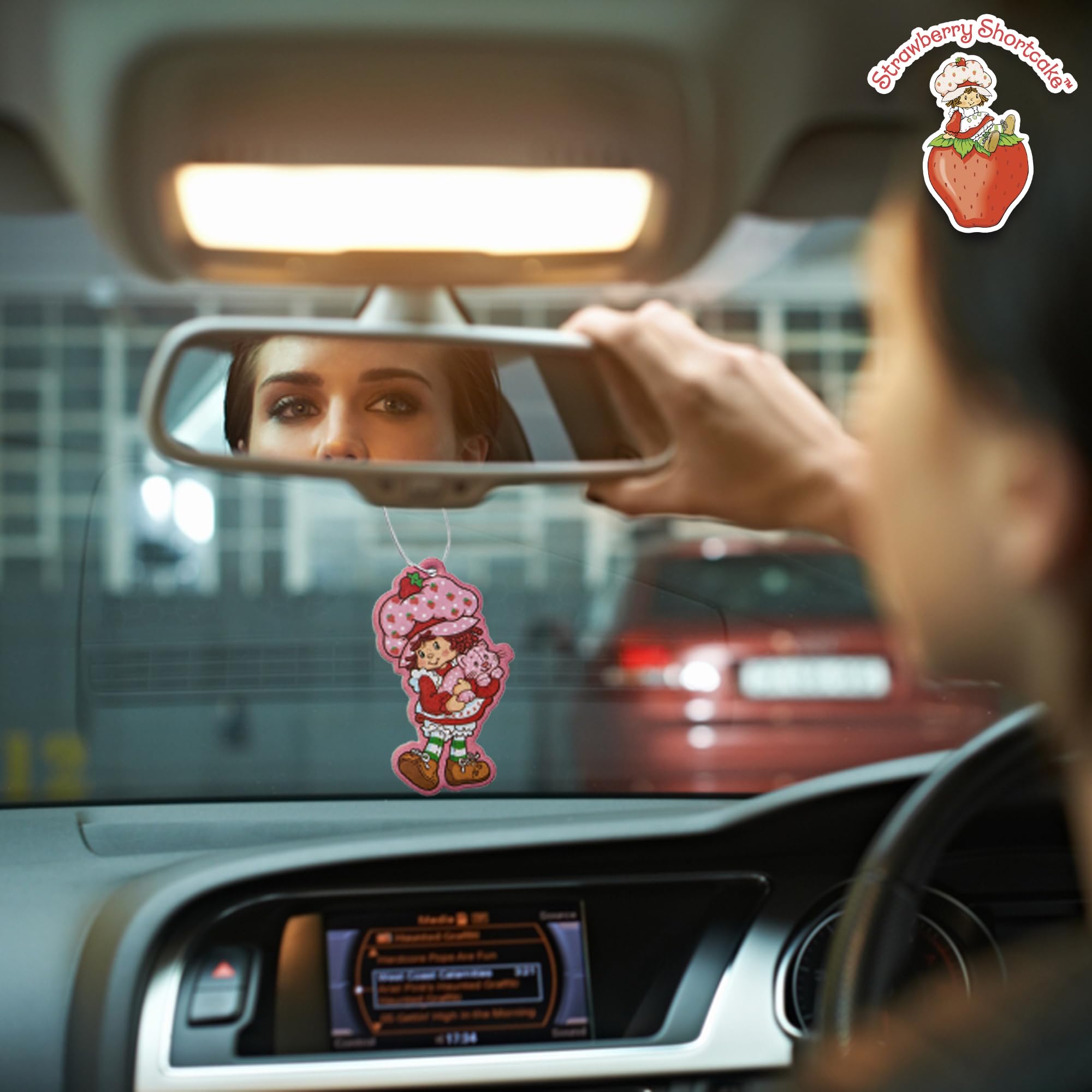 Surreal Entertainment Strawberry Shortcake Air Freshener Set | 3 Count | Pink and Red | Officially Licensed