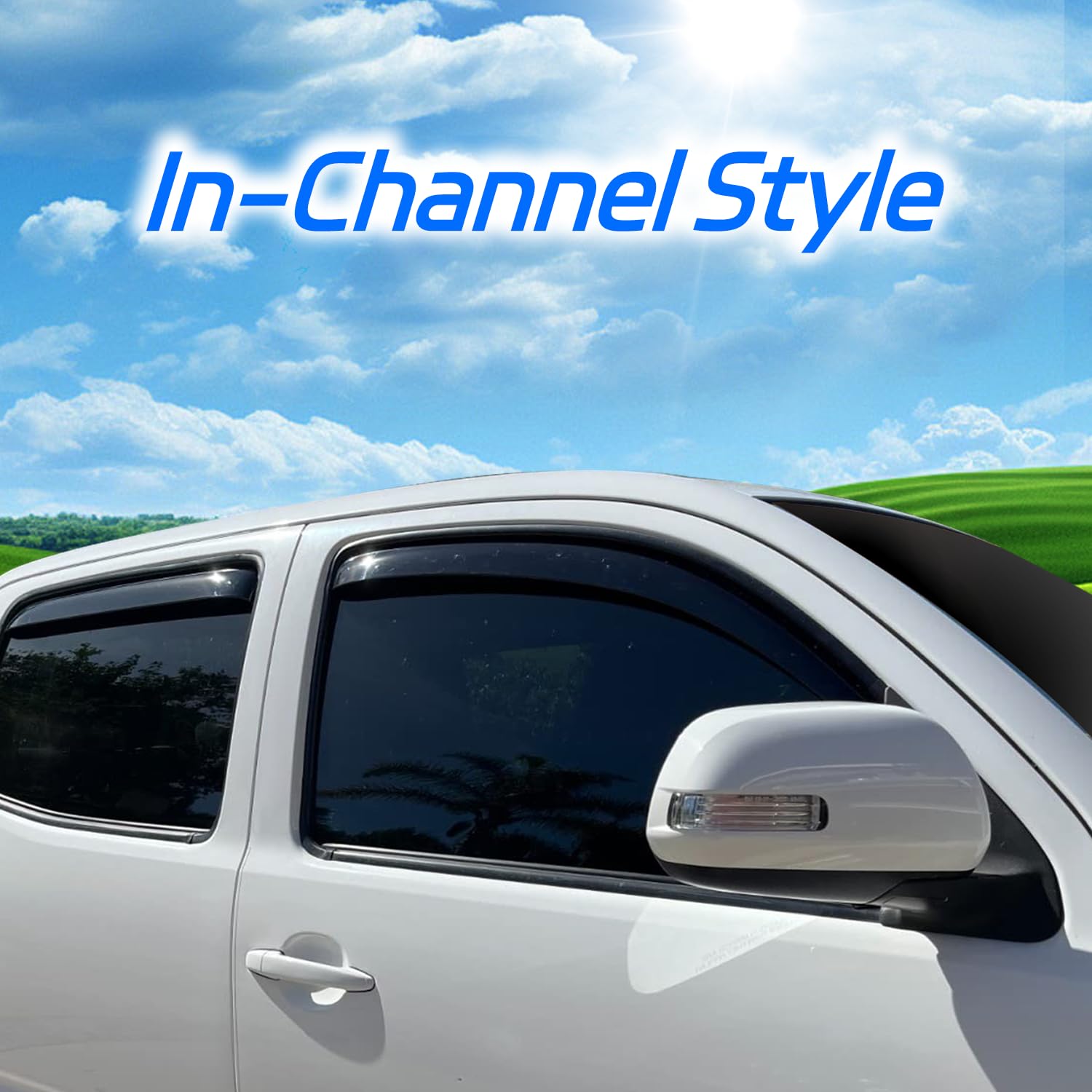 4 PCS in-Channel Window Rain Guards Fit for 2019-2024 Toyota RAV4, Smoke Tinted Vent Window Visors, Window Vent Deflector, Sun V