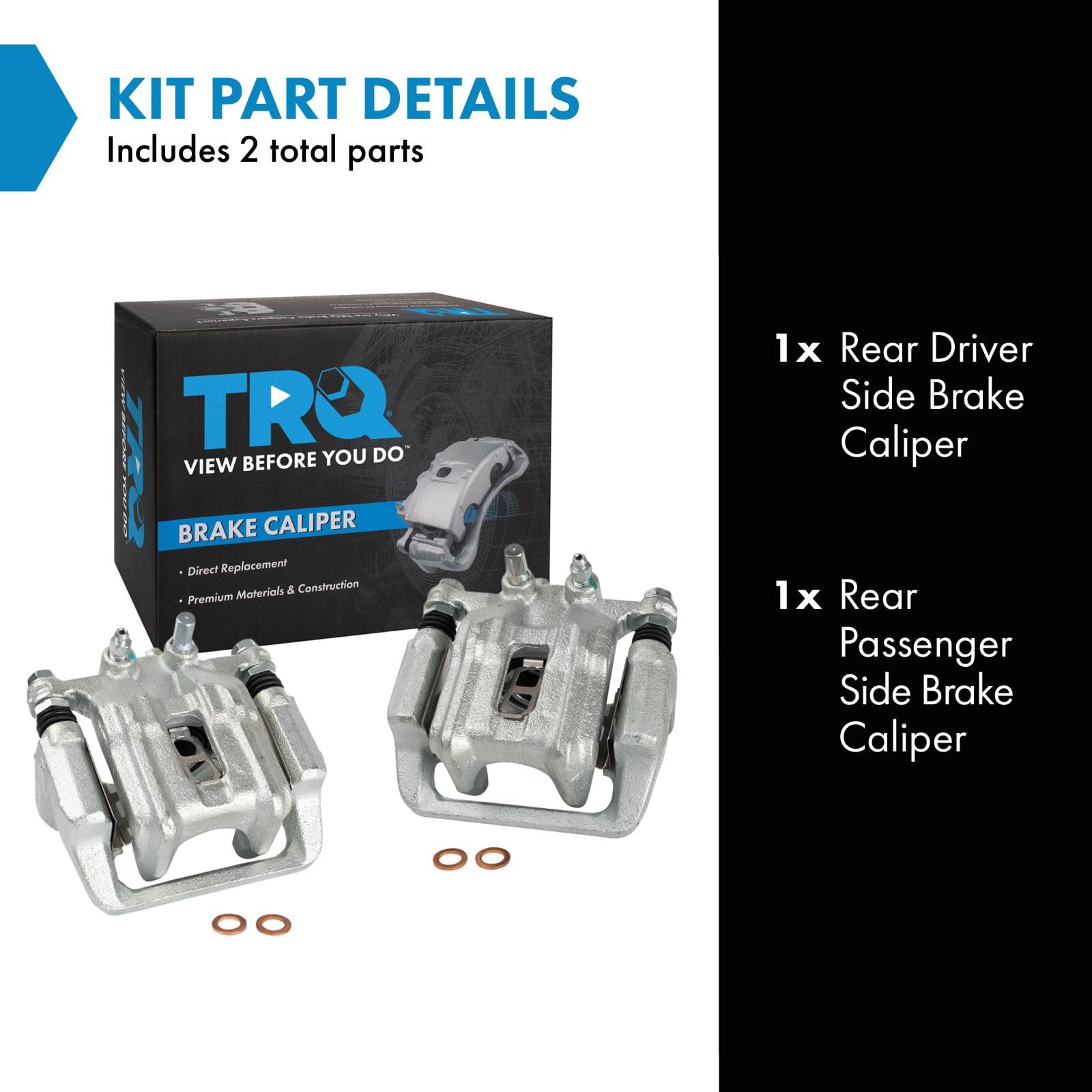 Trq Rear Brake Caliper Set Compatible With 2005-2006 Honda Cr-V