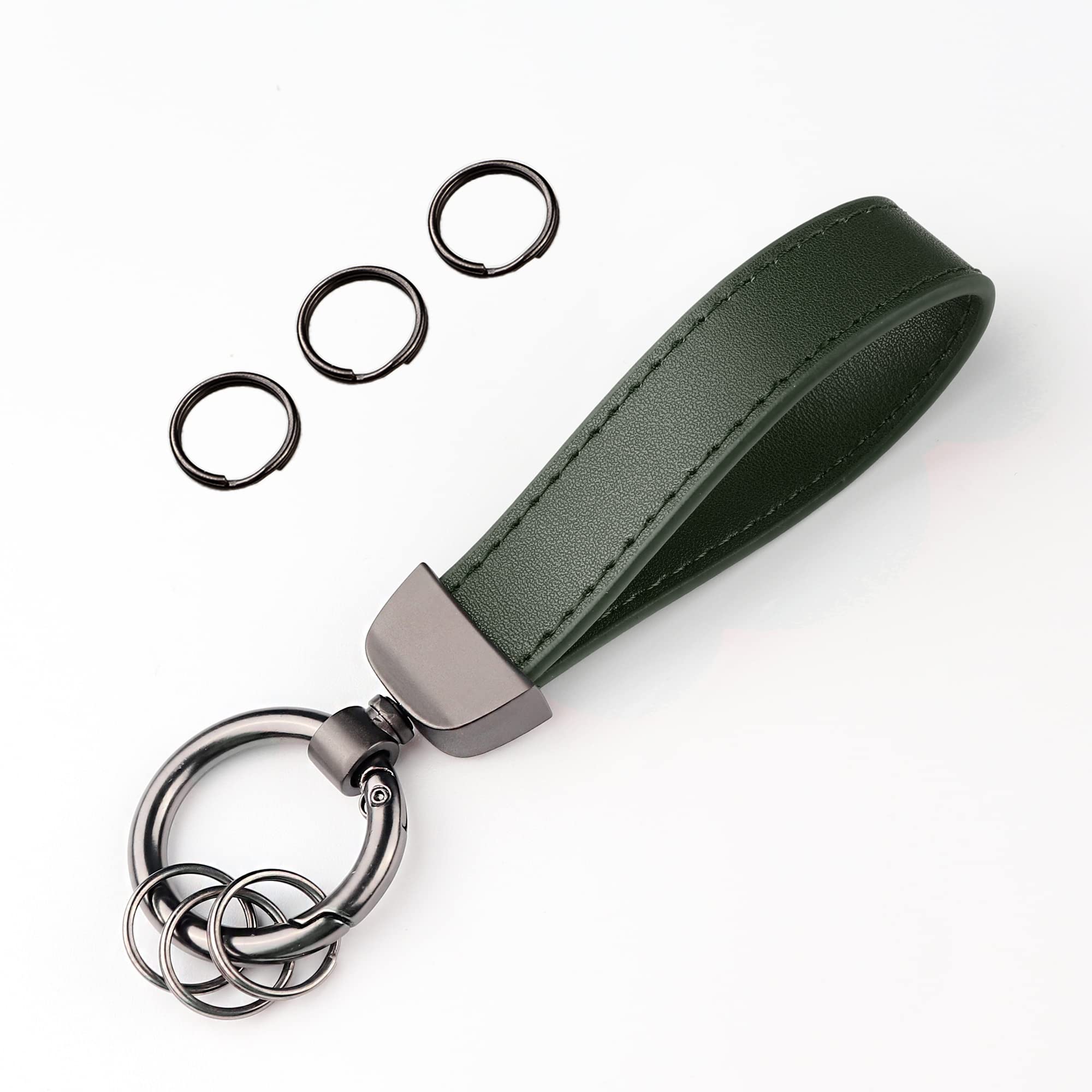 Turcee Leather Car Keychain,Creative Personality Leather Car Key Fob,Car Accessories Universal Key Fob Keychain For Men And Wome