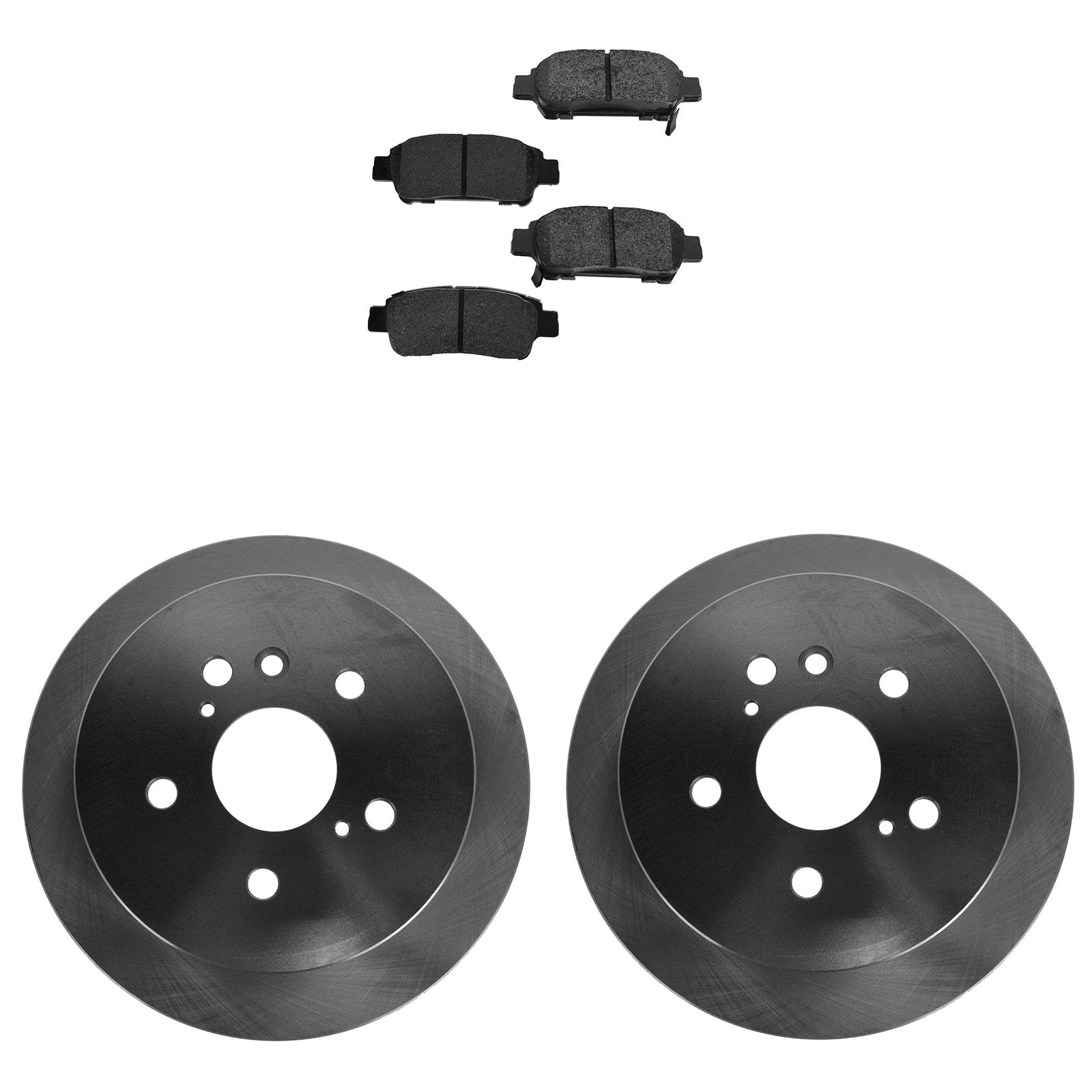 Trq Rear Brake Pad & Rotor Kit Brake Pads Brake Rotor Semi-Metallic Compatible With 2004-2010 Toyota Sienna