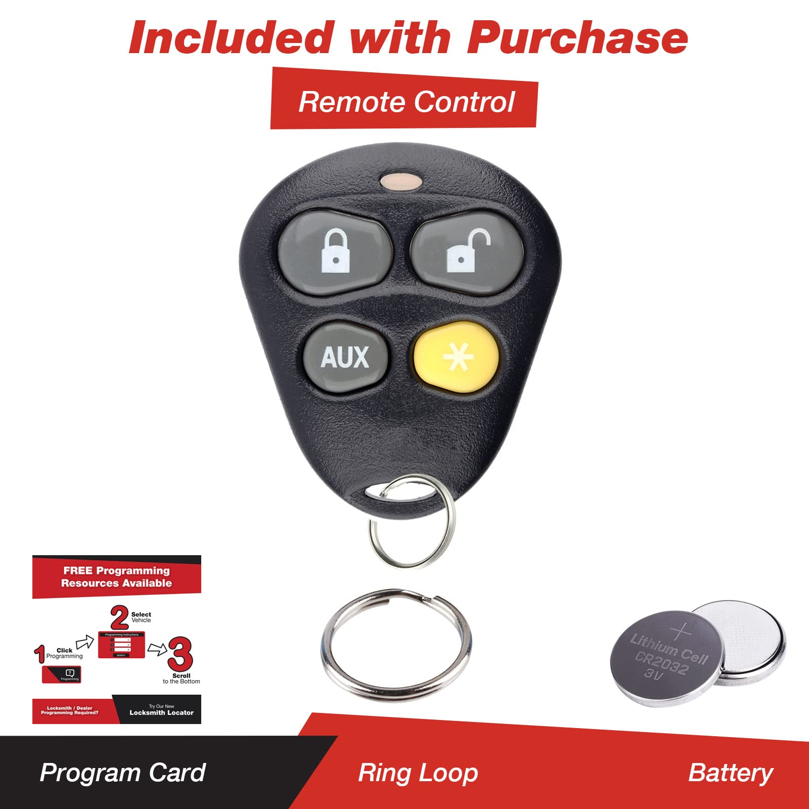 KeylessOption Keyless Entry Remote Starter Fob for Viper Automate - Yellow Button