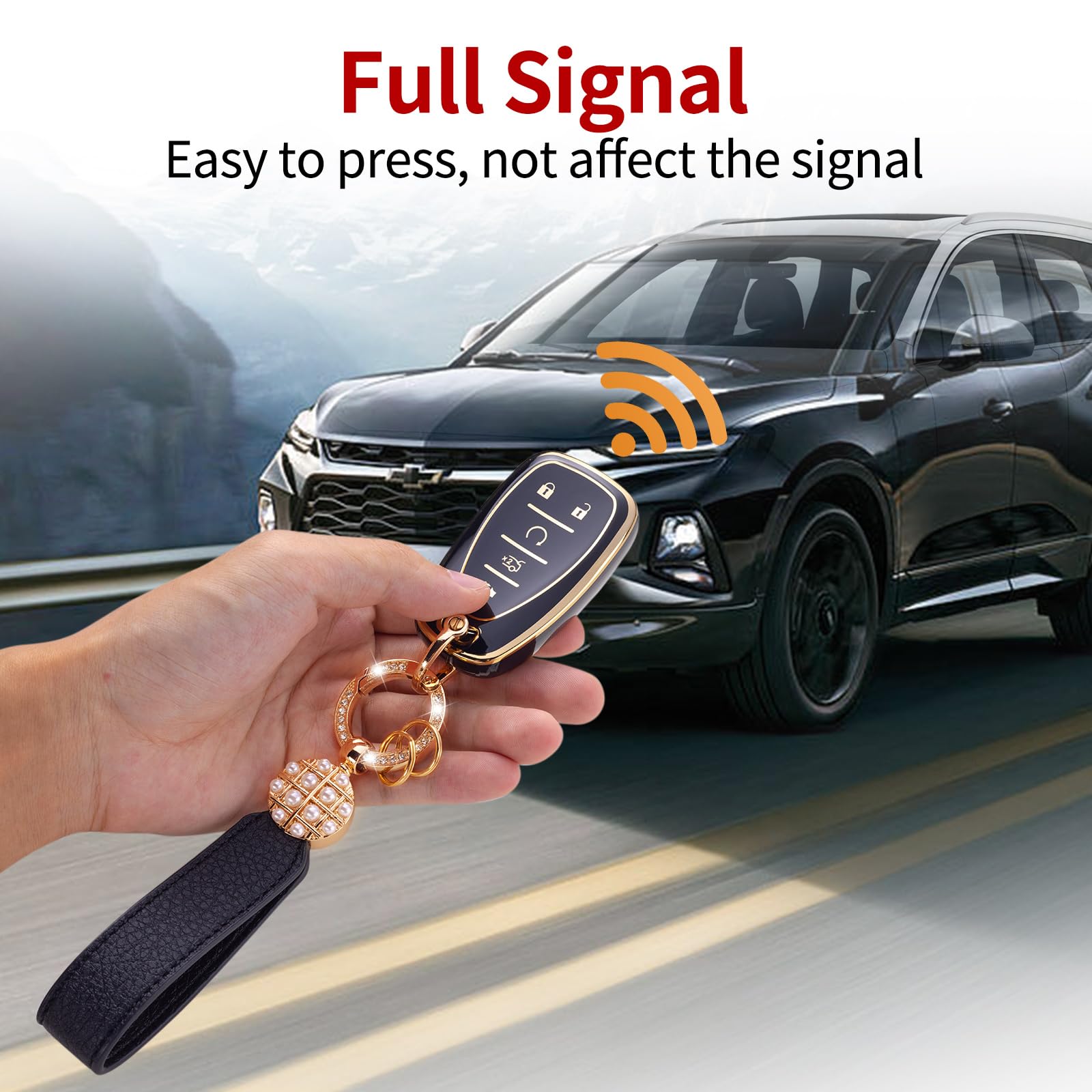 Qetoosur for Key Fob Cover with Leather Lanyard, Key Case Protection Shell Fit for Accord Civic CRV Pilot Odyssey Passport Smart