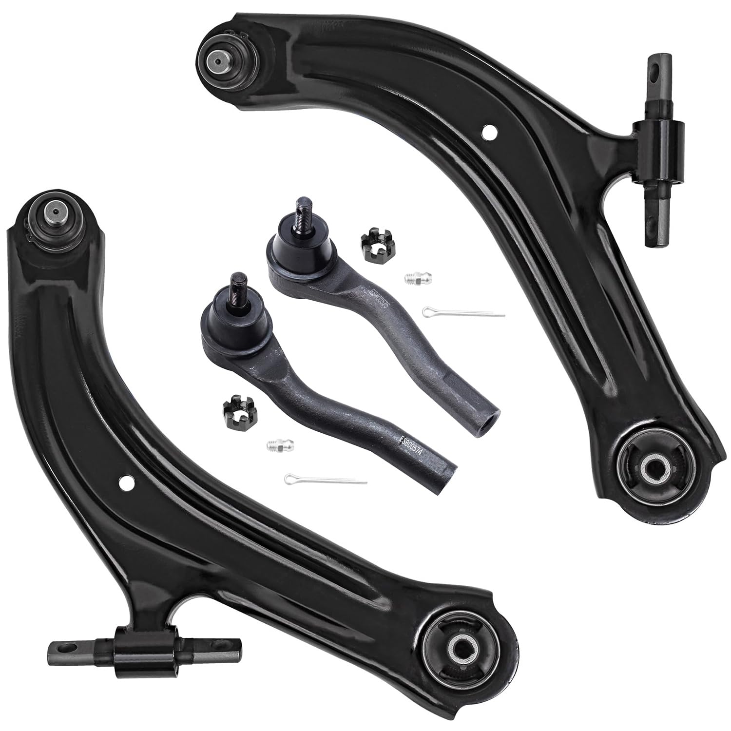 Detroit Axle - Front 4pc Control Arms Kit for 2007-2012 Nissan Sentra, 2 Lower Control Arms w/Ball Joint 2 Outer Tie Rod Ends 20