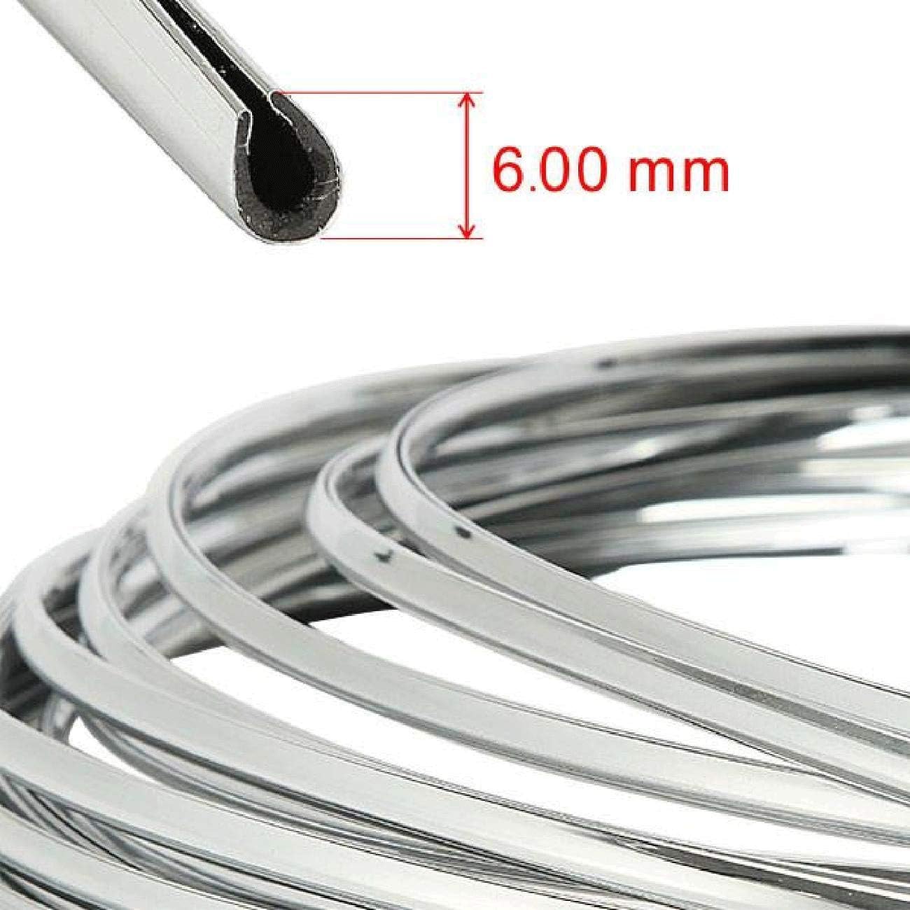 Car Door Edge Scratch Guard Trim Molding Protecto Chrome 15M (50Feet) X 7Mm Sticky Cover U Shape Air Vent Edge Decoration