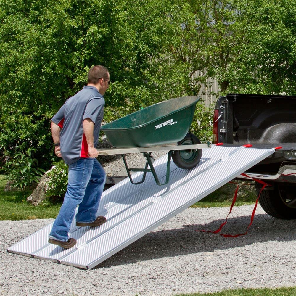 Black Widow ATV Ramp - 94" L Aluminum, Multi-Folding, 1,500 lb Capacity, Metallic Finish for Trucks and Trailers