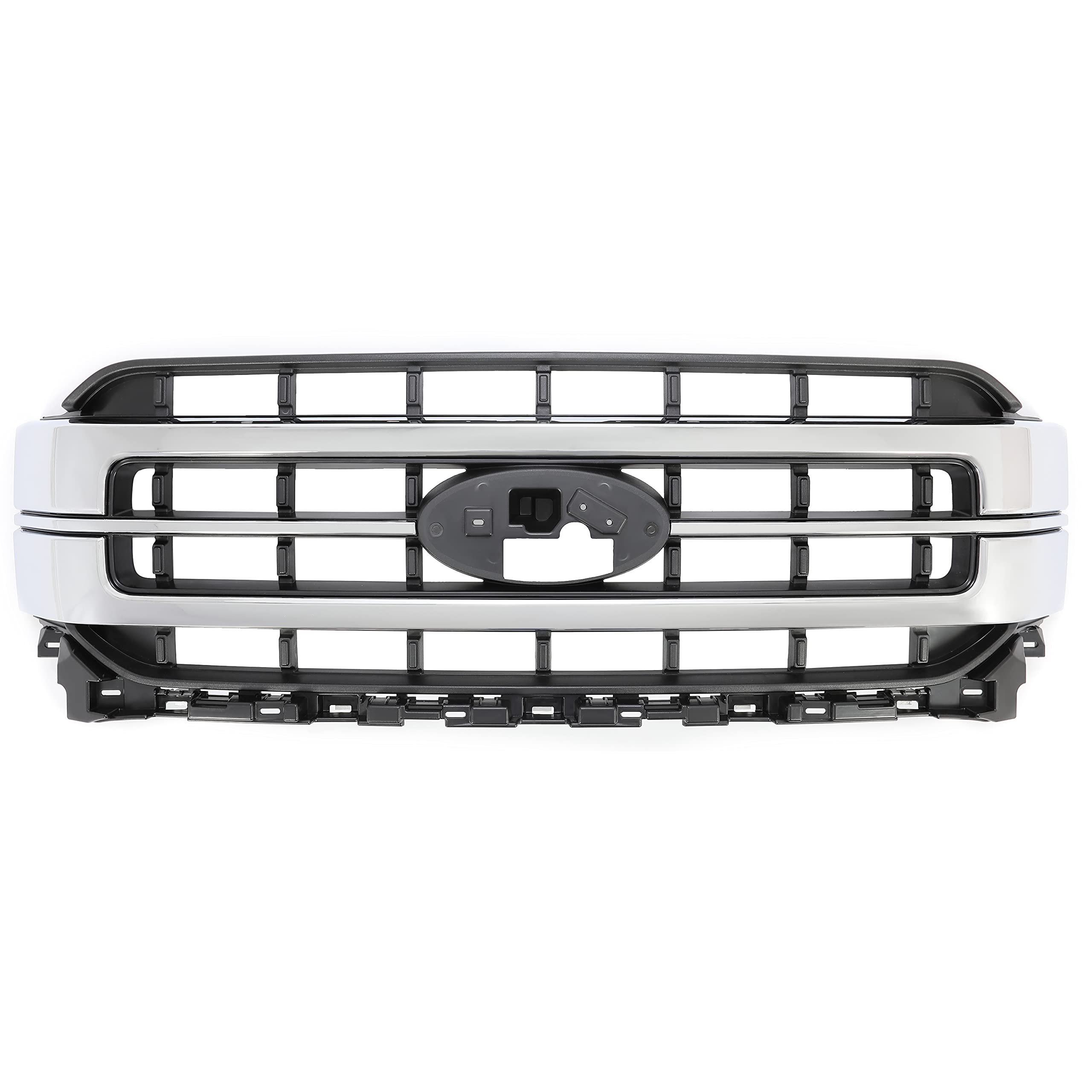 KUAFU Front Bumper Grille for 2021-2023 Ford F150, Chrome Silvery+Black, Model GO-1952, Durable ABS Material