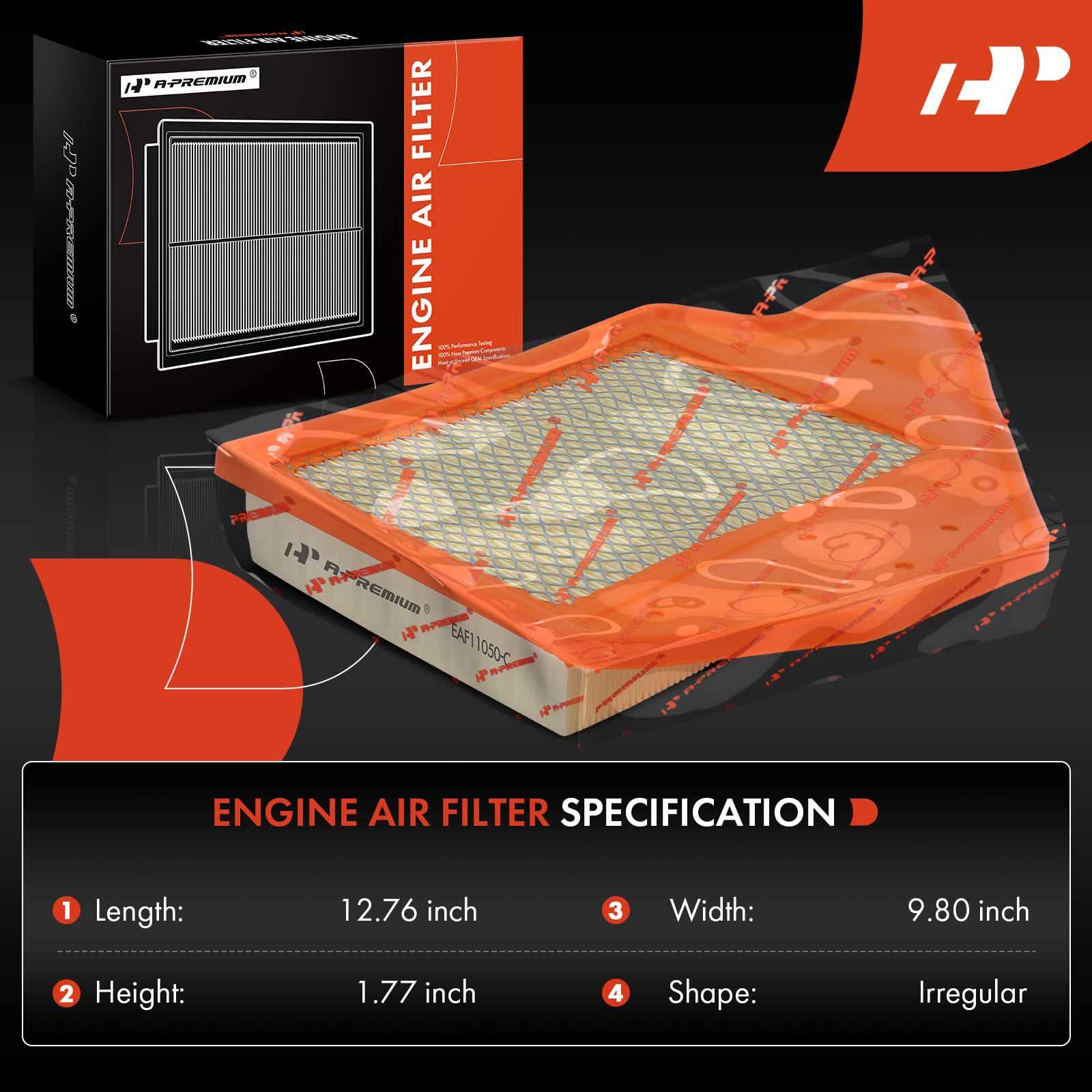 A-Premium Engine Air Filter Compatible with Chrysler Town & Country & Dodge Grand Caravan & Ram C/V & Volkswagen Routan, 2011-20