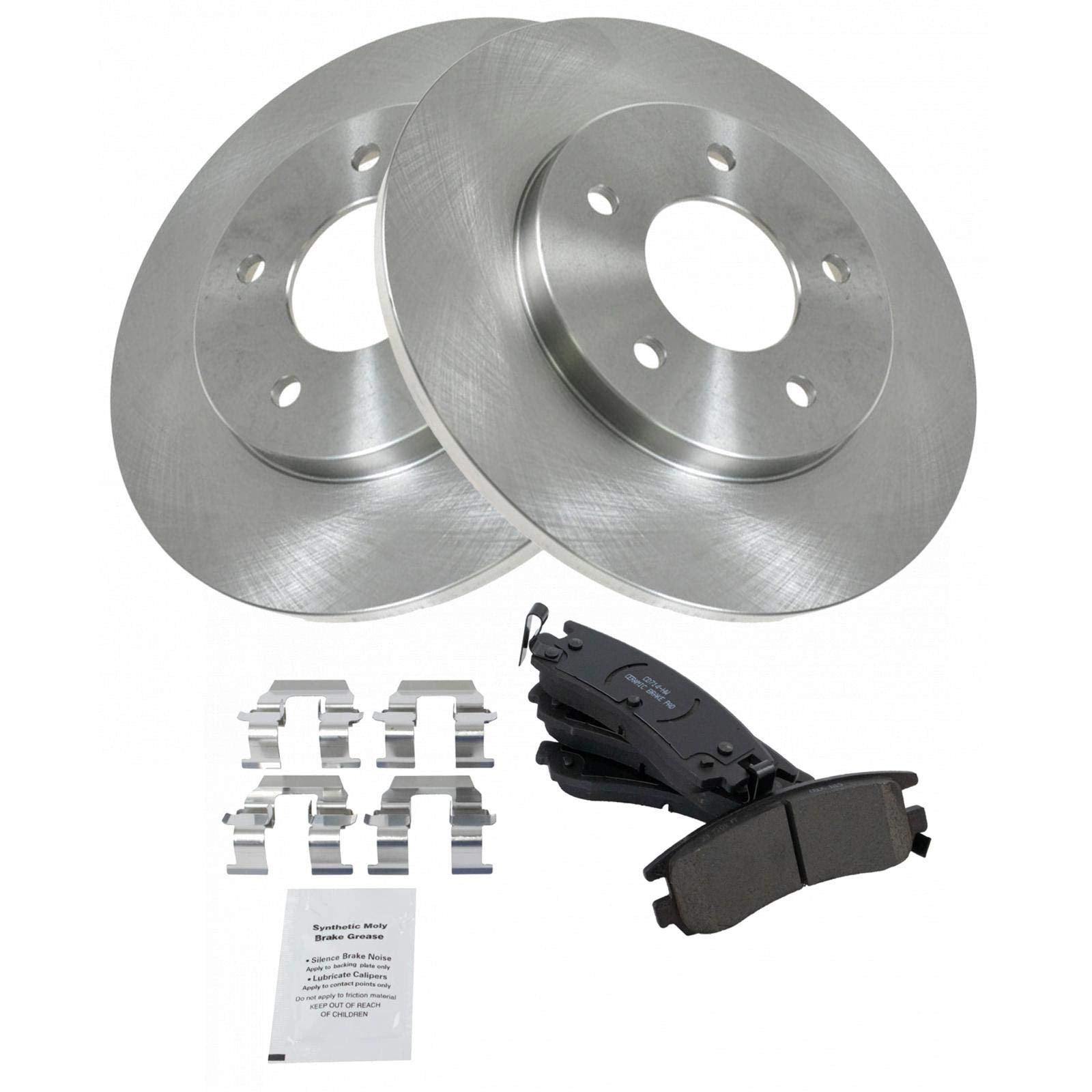 Trq Rear Brake Pad & Rotor Kit Brake Pads Brake Rotor Ceramic Compatible With 1994-1996 Buick Regal 1995-1999 Chevrolet Lumina M