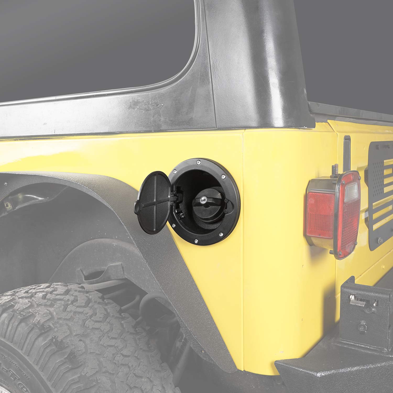 Hooke Road Fuel Filler Door Gas Tank Cap Cover For Jeep Wrangler Tj 1997-2006