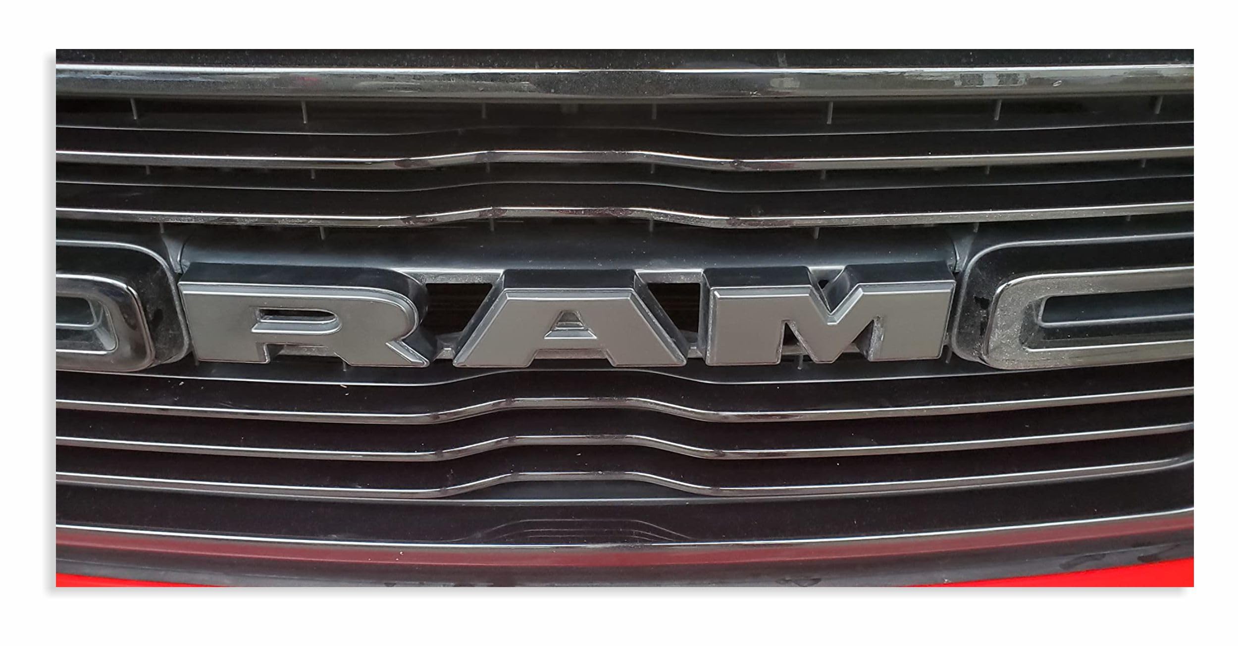 Reflective Concepts RAM Grille Emblem Overlay Decal 2019-2024 Ram 1500, NOT for Classic or TRX (Color: Flat Black)