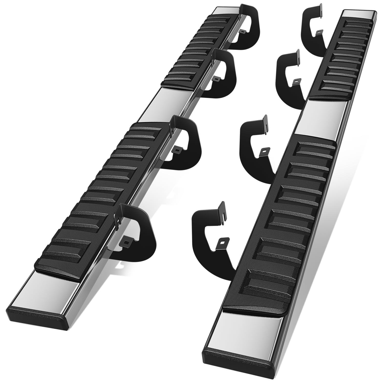 Auto Dynasty 6.75'' Running Boards For Truck 2007-2019 Chevy Silverado/Gmc Sierra 1500 2500Hd 3500Hd Crew Cab, Stainless Steel S