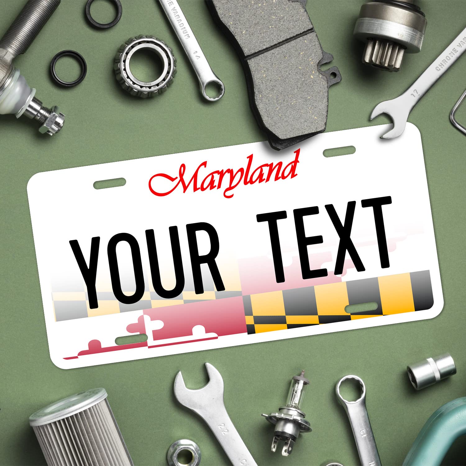 Sigo Signs Custom Maryland License Plate - 6x12" Rust-Free Aluminum, Fade Resistant, Personalized Front of Car Sign