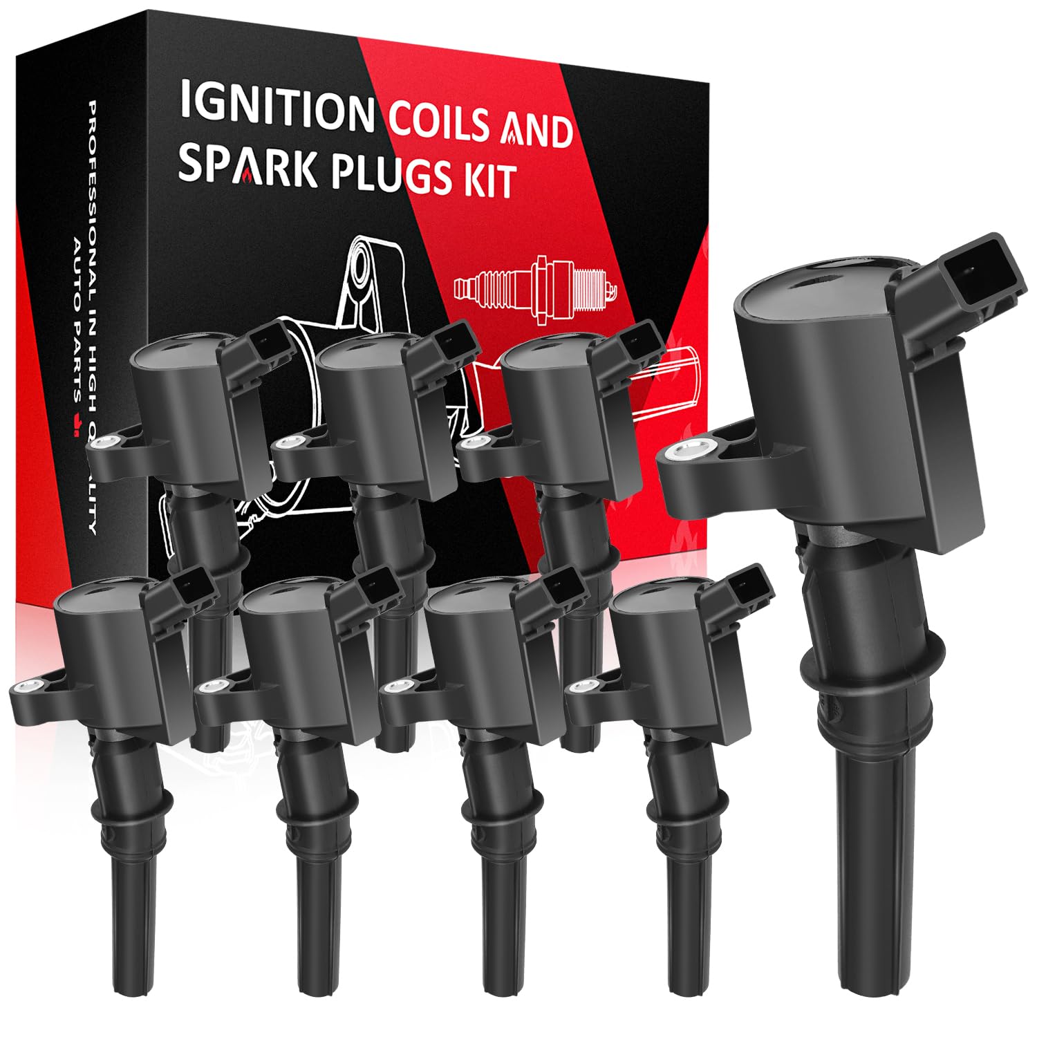 SCITOO ignition coil coils 8 pcs,for Mercury for Mountaineer 4.6L 2002-2007,for F-350 Super Duty 6.8L 1999-2004 DG508 DG-457,DG-