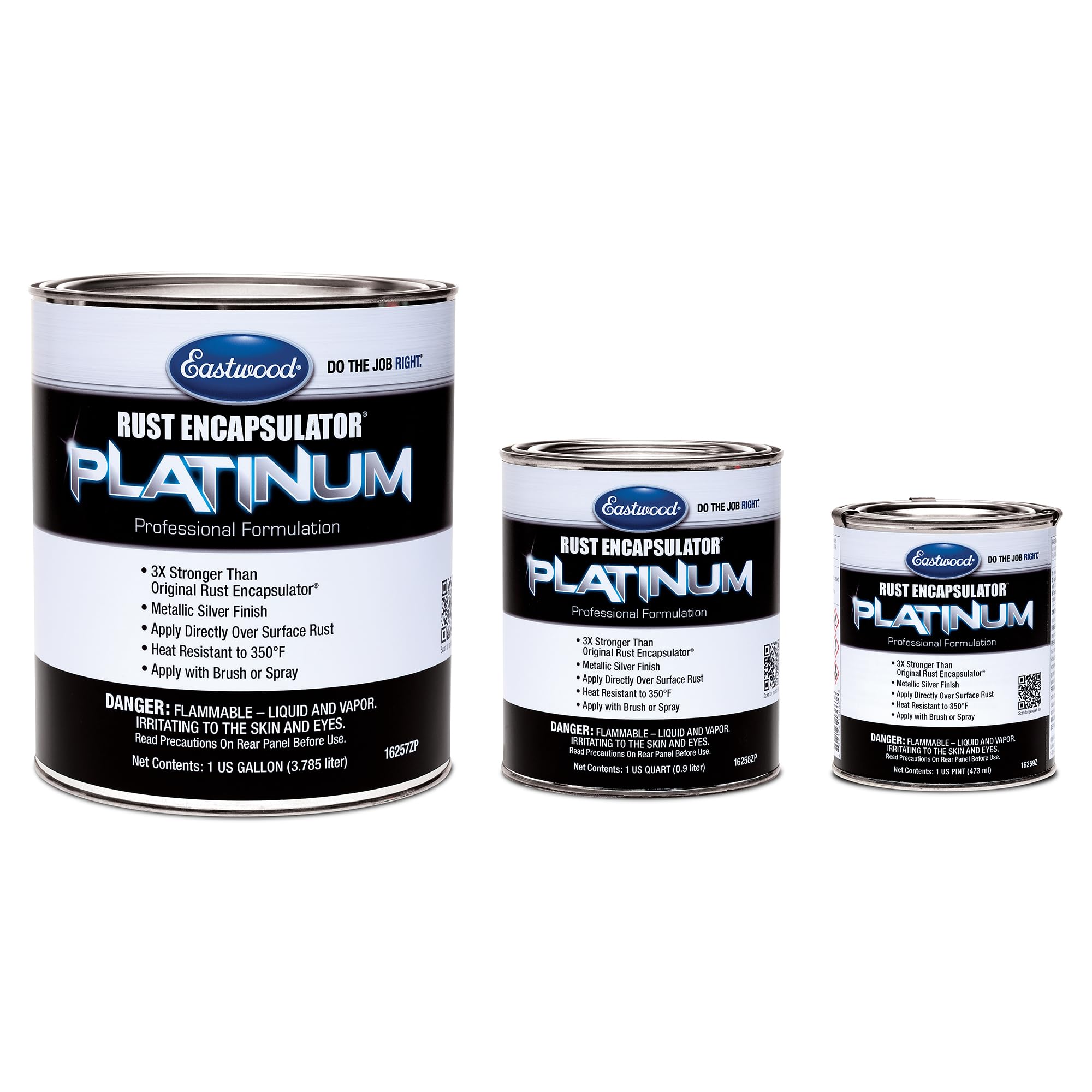 Eastwood Rust Encapsulator Platinum Pint - UV Resistant Aluminum Coating, 16 Fl Oz, Silver - High-Tech Automotive Rust Preventive Paint