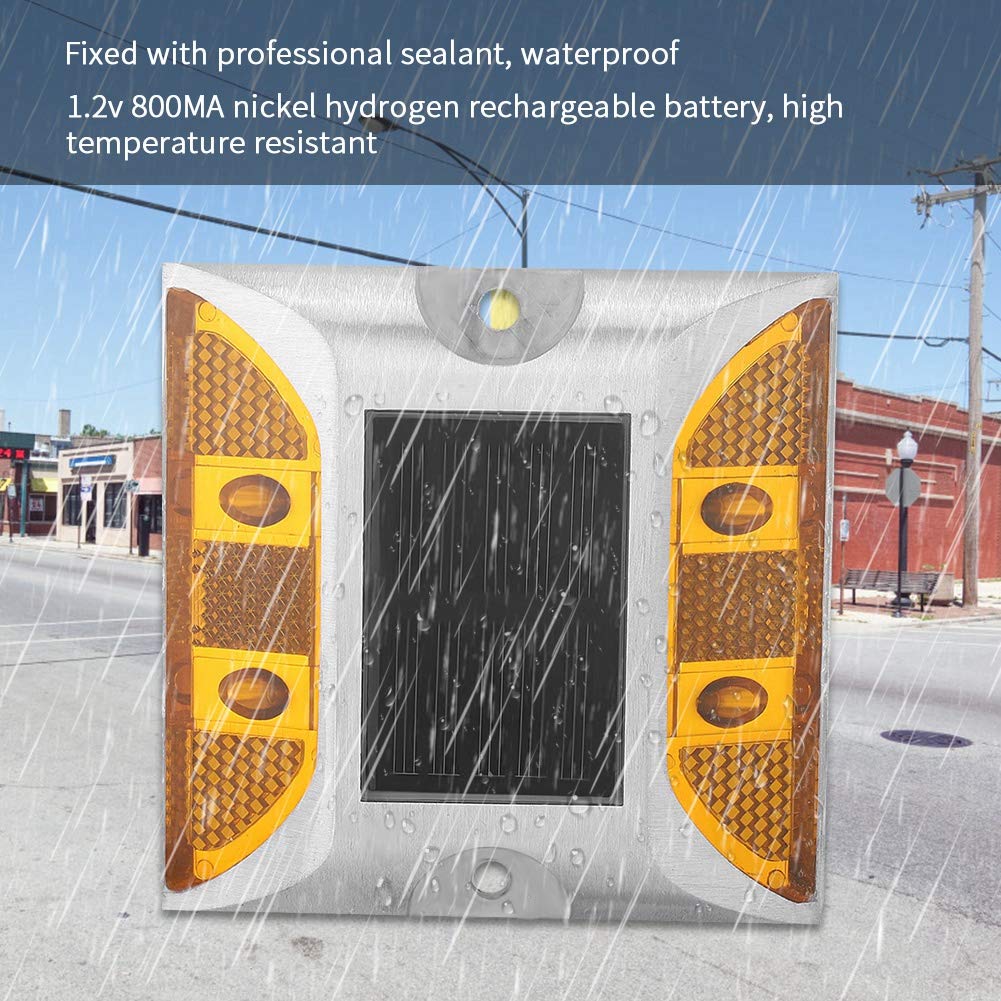 2-Sided Reflector Road Pavement Marker, Road Reflector Aluminum Reflector with LED, Emergency Reflector Flashing Security Access