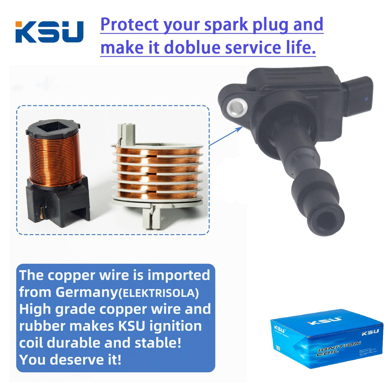 KSU Coil pack with Spark plug for Soul 2020-2022 2.0L L4 uf816 27300-2e601 uf-816 273002e601