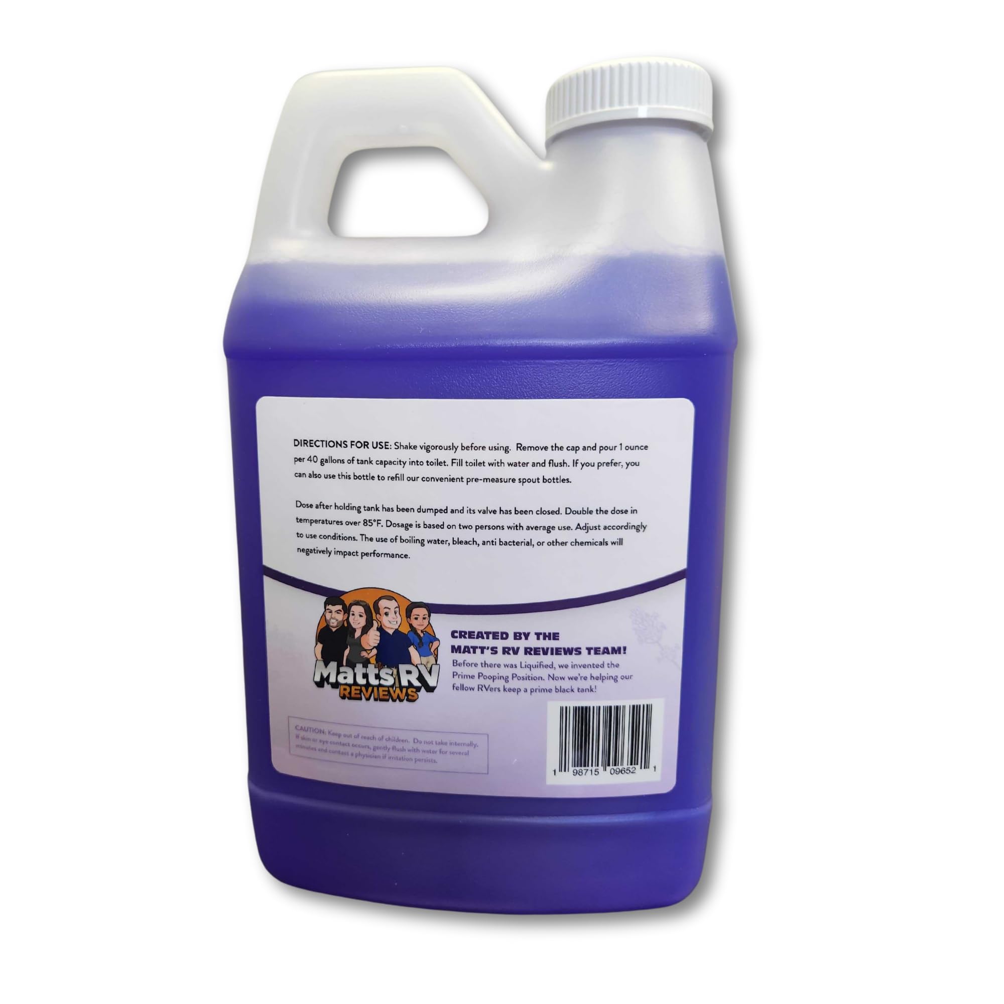 Liquified RV Toilet Treatment - Black Tank Digester & Odor Eliminator - Lavender Scent - 64oz - Model LRVTT16OZ - Orange