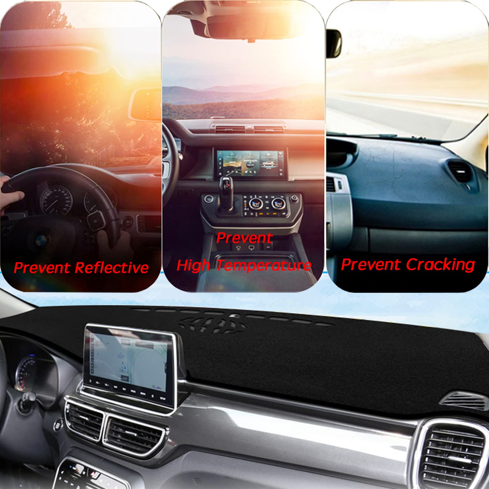 Keegtbox Dash Mat Cover Custom Interior Center Console Compatible With Kia Sportage Suv 2017 2018 2019 2020 2021 2022 Dashboard