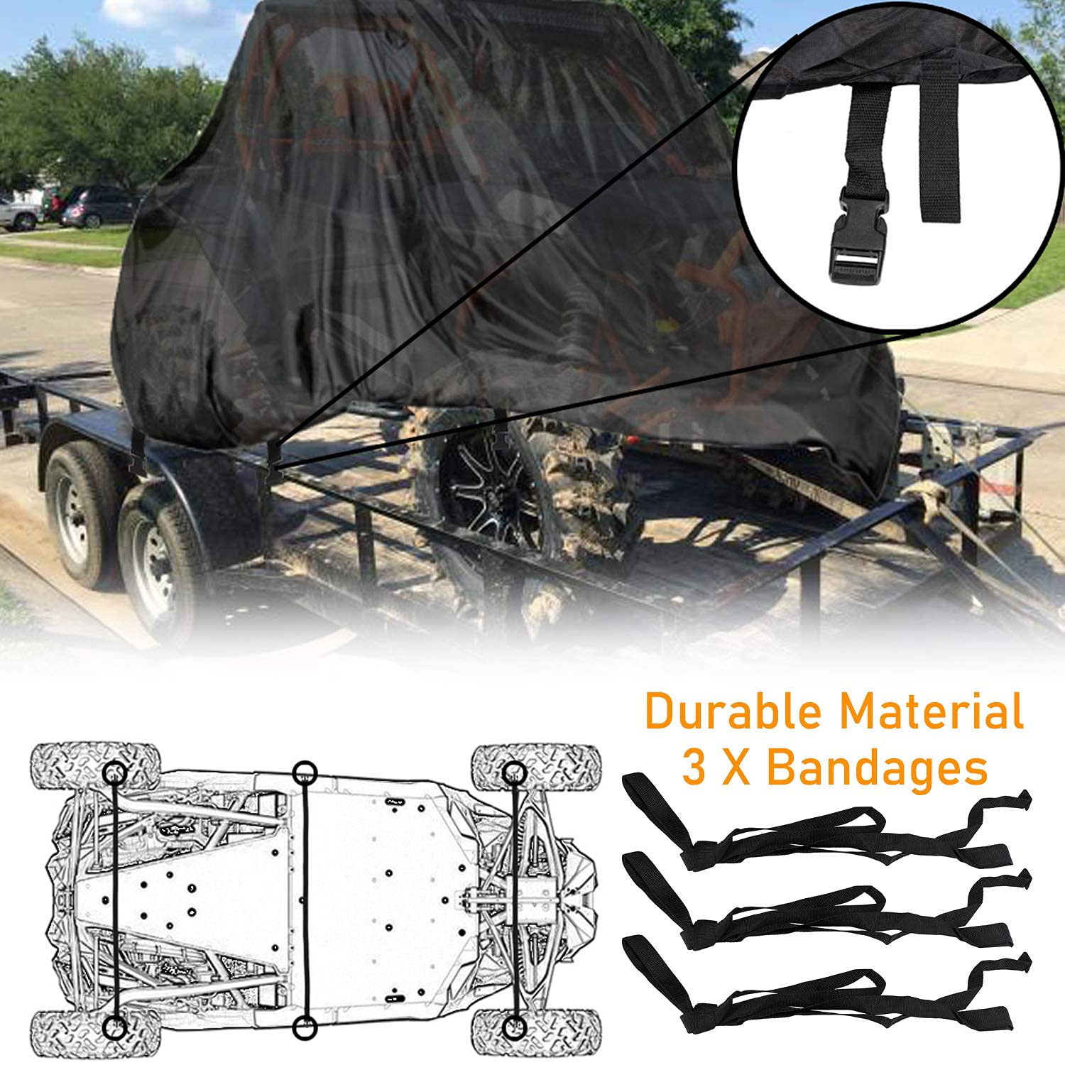 Neverland Utv Cover Heavy Duty Ranger Cover Waterproof 4-6 Seater Side By Side Covers 4 Door All Weather Storage With Reflective Strip Compatible With Polaris Rzr General Can-Am Yamaha Sxs